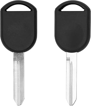 80 BIT Transponder Ignition Car Key, Replacement Uncut Transponder Chip Key Chipped Ignition Key Fob for F-Series Expedition Escape Explorer Focus Mustang Ranger Taurus - 2 Pack