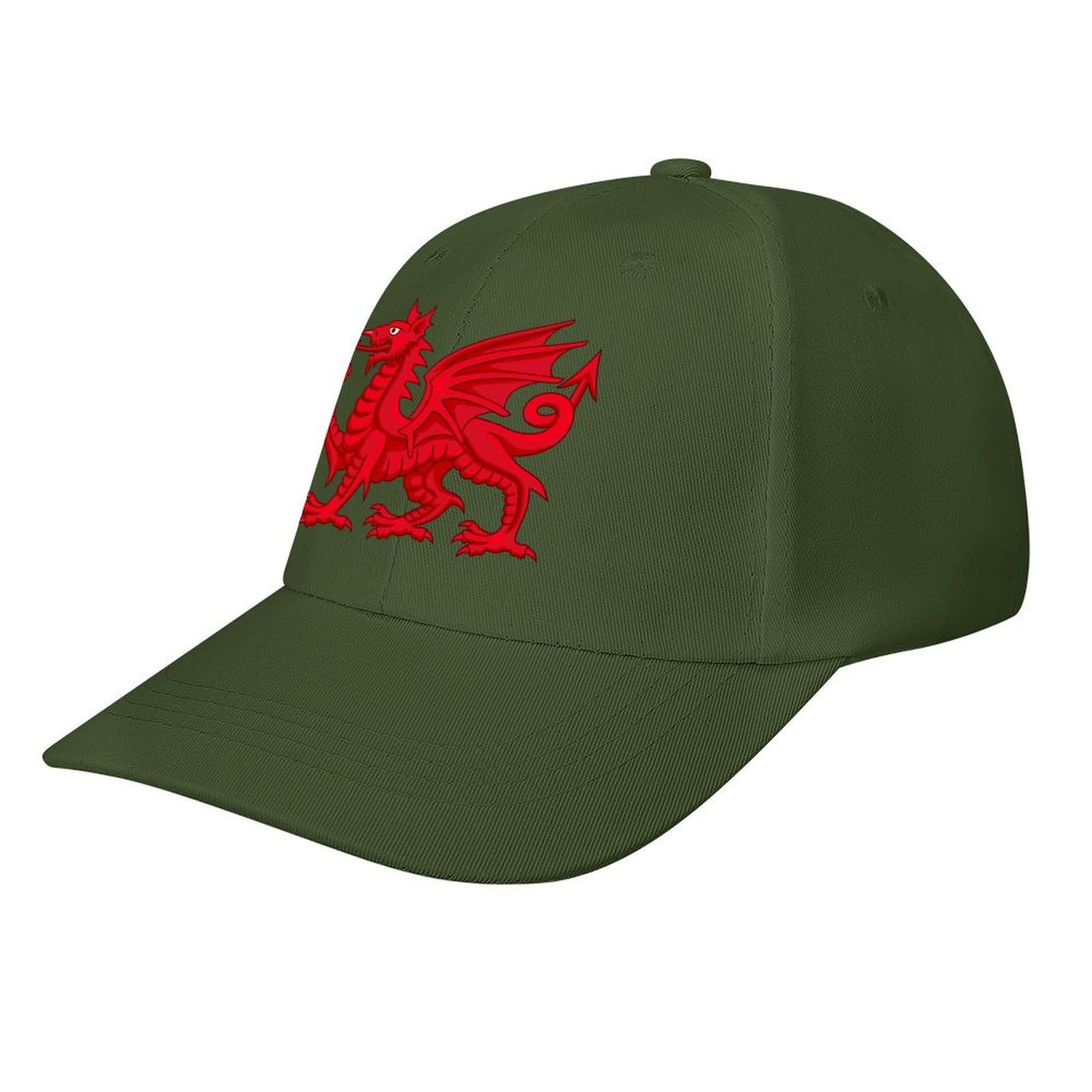 asbwuo Wales Welsh Casual Baseball Cap Funny Golf Dad Hat Adjustable Trucker Caps for Running Outdoor Sports Army Green