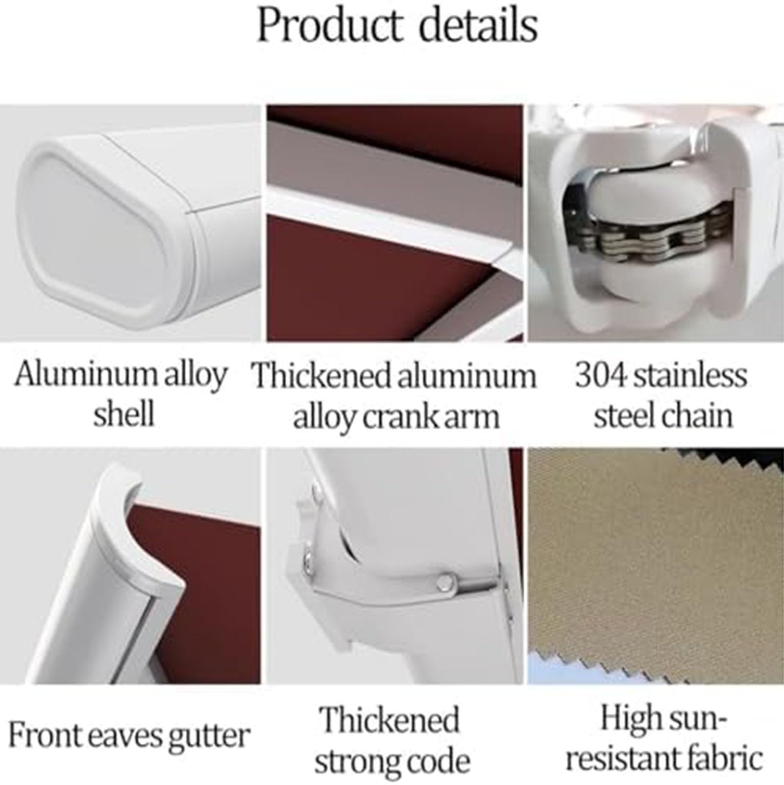 Auvent électrique rétractable avec lumières LED et télécommande – Cadre en aluminium pour terrasse, jardin, balcon