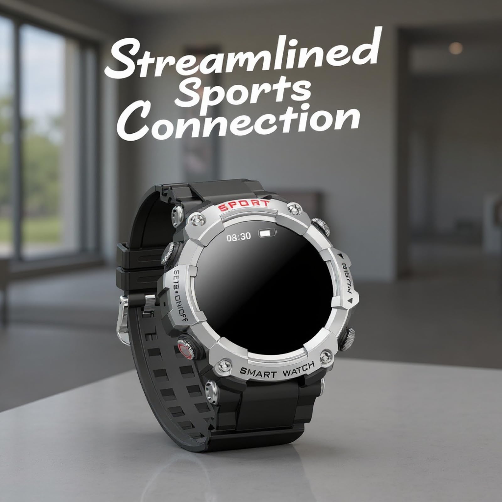 Orologio wireless 2 in 1 con auricolari, 3,86 cm, rotondo, orologio fitness da uomo, impermeabile IP67, orologio intelligente sportivo con musica locale, assistente vocale AI, rispondere alle