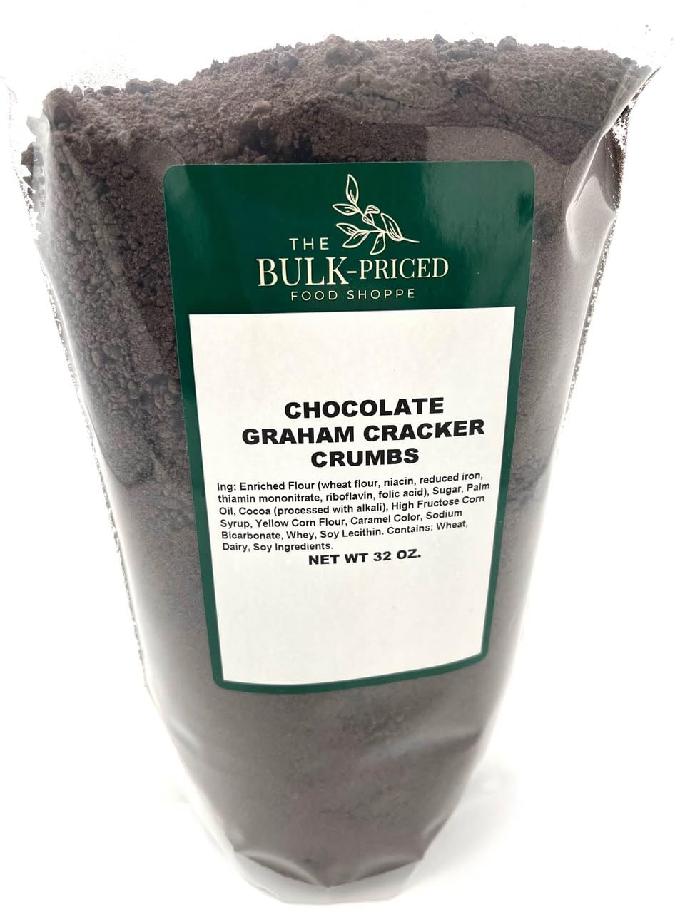Chocolate Graham Cracker Crumbs, Bulk Size (2 lb. Resealable Zip Lock Stand Up Bag)