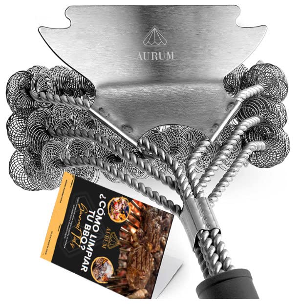 Aurum-Cepillo-Barbacoa-Parrilla-Barbacoa-Limpia-Hornos-Accesorios-Barbacoa-Rejilla-Barbacoa-Limpia-Barbacoa-Limpieza-Barbacoa-Limpiador-Barbacoa-Barbacoa-Accesorios-Cepillo-de-Alambre-BBQ
