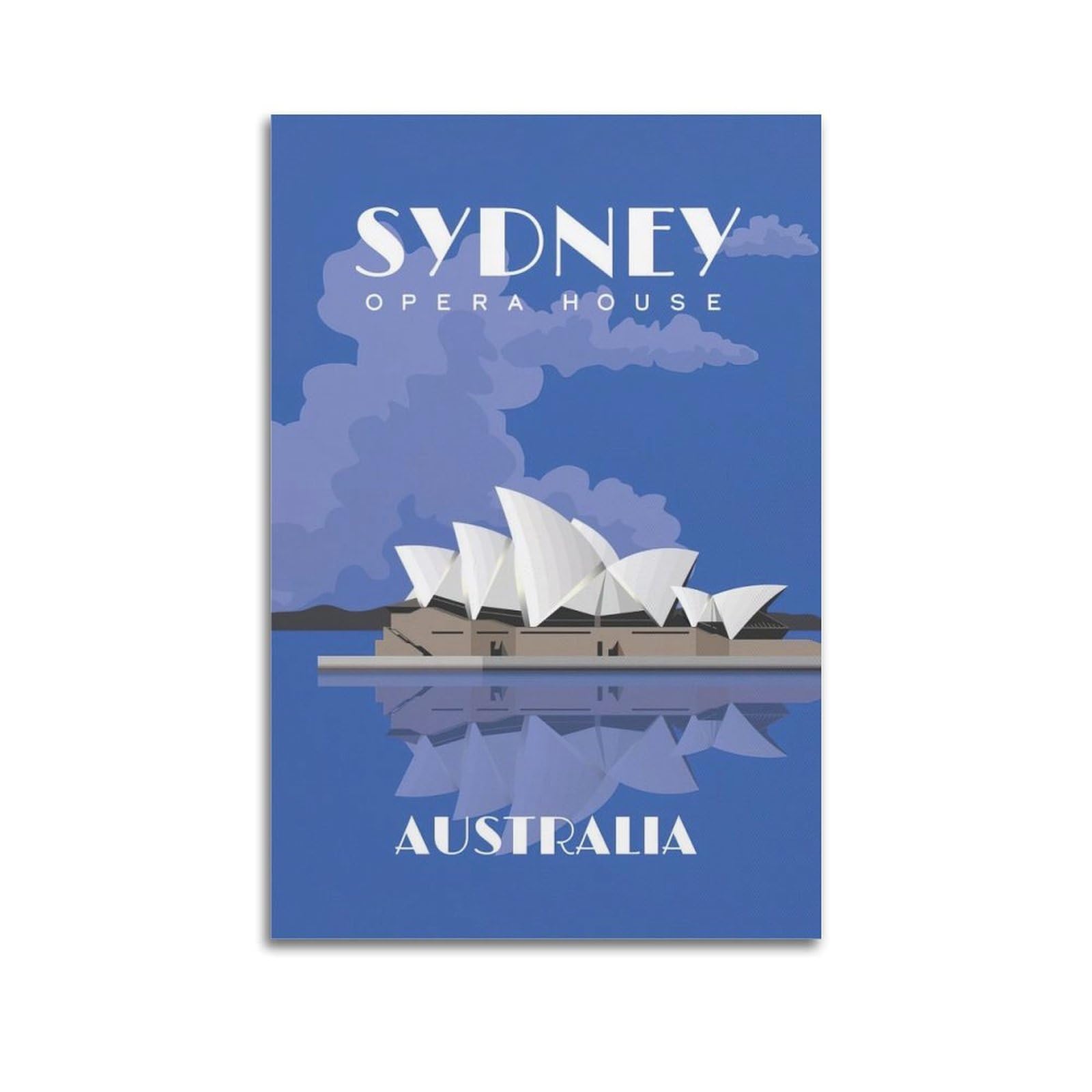 DLJGDS Vintage Travel Poster Australia Sydney Opera House Decorative Painting Canvas Wall Posters And Modern Family Bedroom Decor 20x30inch(50x75cm)