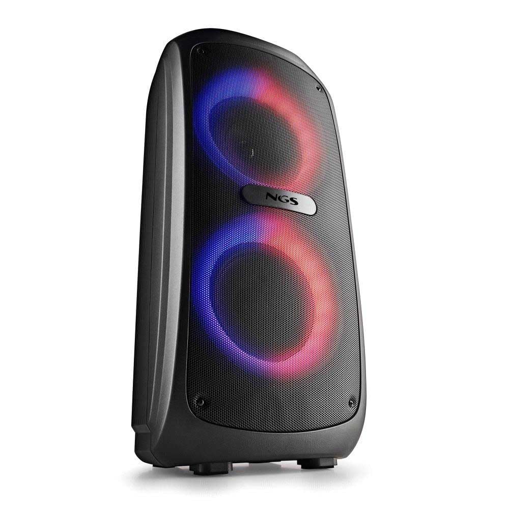 NGS Wild Temper - Przenośny głośnik Bluetooth 5.3 200 W TWS LED RGB Wejście USB/AUX IN Podwójne wejście mikrofonowe 7,4 V/4400 mAh Akumulator 5 godzin autonomii kompaktowy i wytrzymały