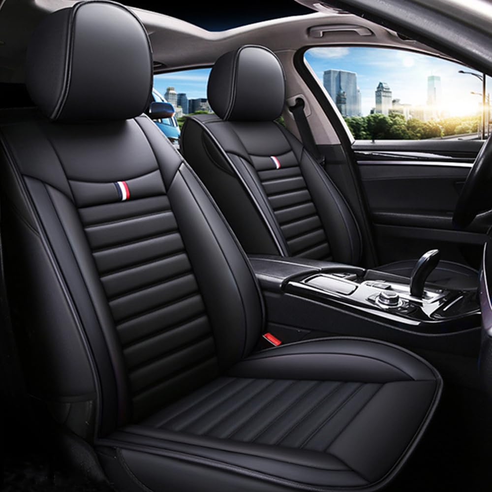 Ensembles de Housses de siège pour Peugeot 2008 206 207 SW 208 3008 307 308 SW 508 imperméables et résistants à l'usure, Respirants, faciles à Nettoyer, compatibles avec Les airbags (Noir)