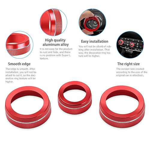 Miniatura 5 de auovo Pomo de volumen para afinación de aire acondicionado, fundas de perilla compatibles con Durango 2021 2022 2023, decoración interior de