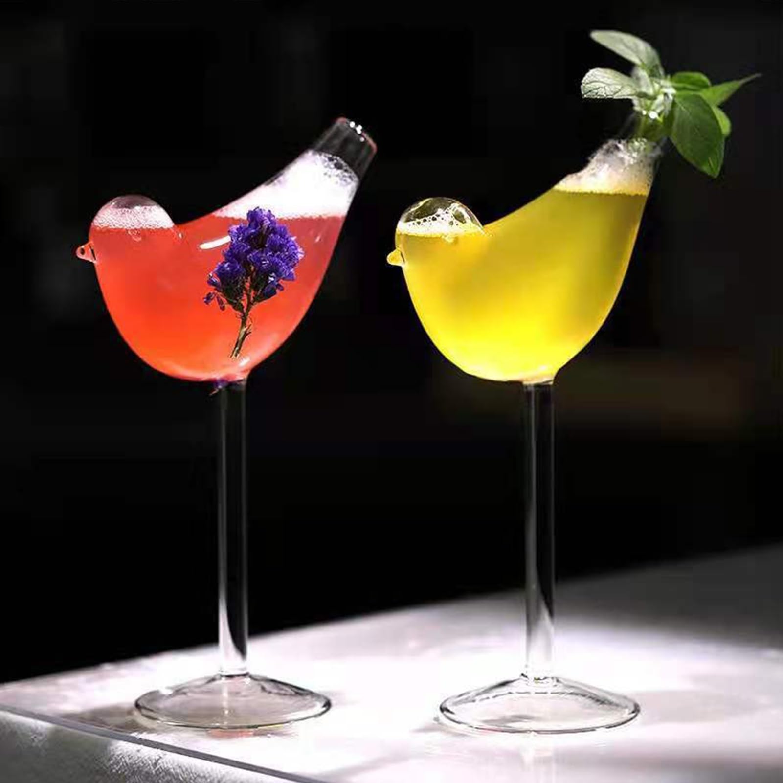 Copas de Cóctel, 2 Piezas de Vasos para Beber Pájaros, Copas Creativas de Copa de Champán, Taza de Jugo Transparente para el Hogar, Bar, Restaurante, Copas de Cóctel
