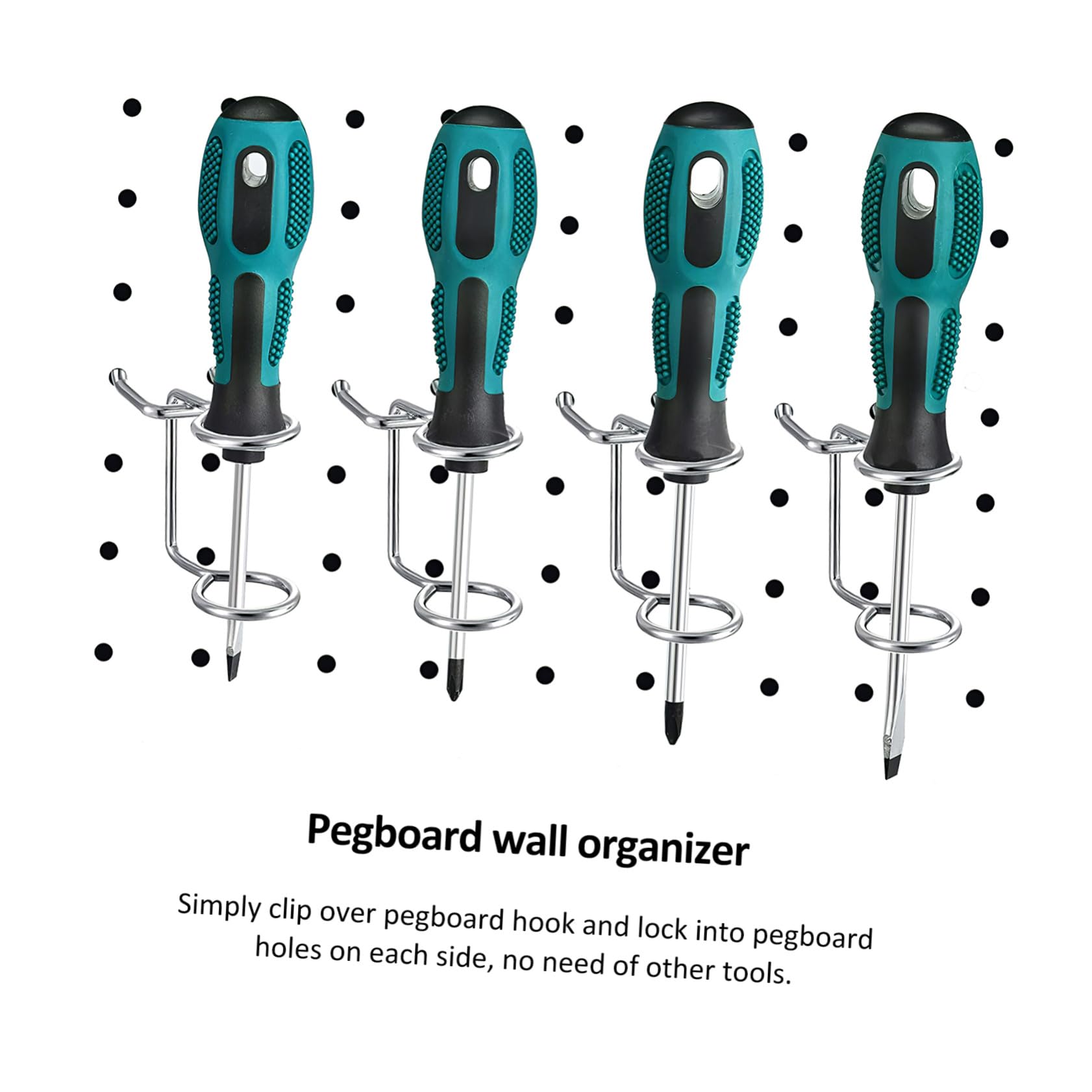 60 Piezas Organizador de Herramientas de Pared Ganchos Dobles de Hierro para Tablero Perforado Soporte para Destornilladores y Alicates Resistente y Versátil para Garaje y Taller