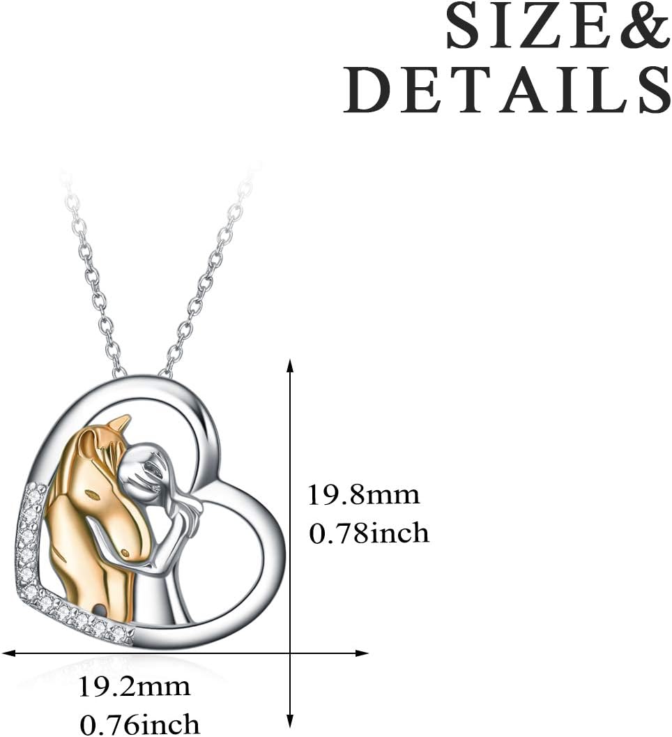 YFN Horse Pendant Necklace Jewelry 925 Sterling Silver Women Embrace Horse Gift For Women - Image 4
