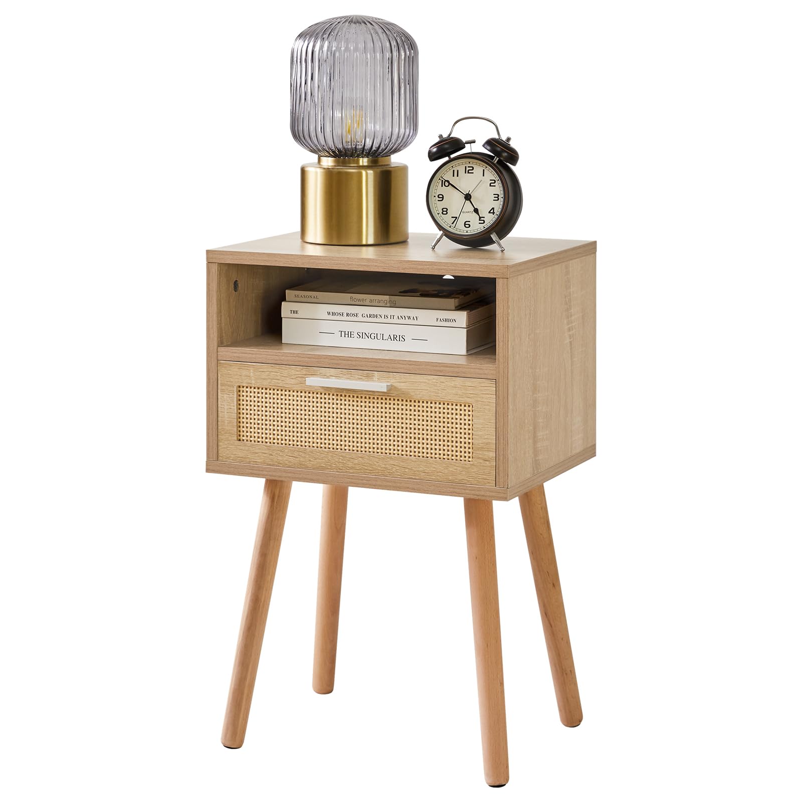Amazon.com: IBUYKE Rattan Nightstand, Boho Side Table with