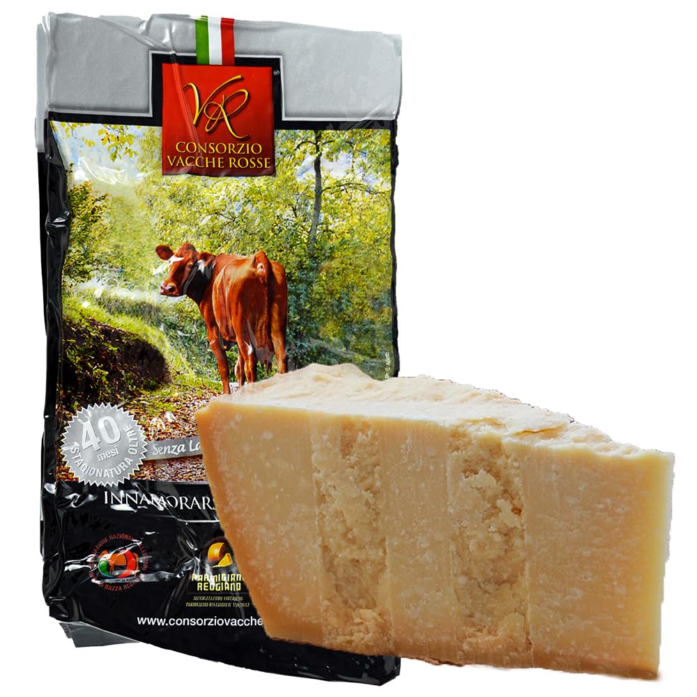 Selected by PARMAshop - Bundle - Parmigiano Reggiano DOP Vacche Rosse 24 meses + 40 meses (1 kg cada uno) + Condimento Balsámico Gocce d'Oro