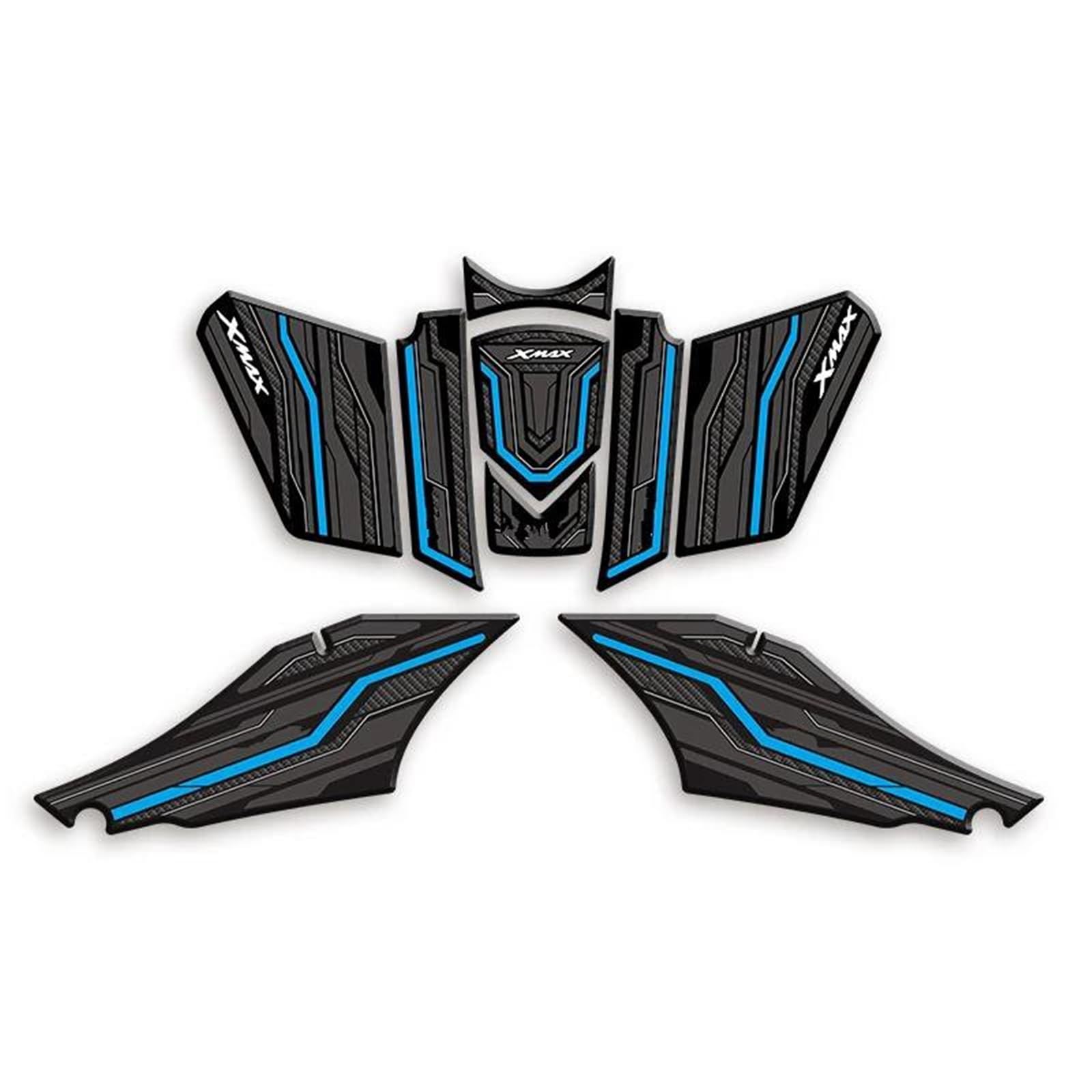 for Yamaha XMAX300 2024 Years Motorcycle Rubber Fuel Tank Stickers Kits of Bike Gas Pad Decoration Decals Fishbone Tank Pad(Color4)