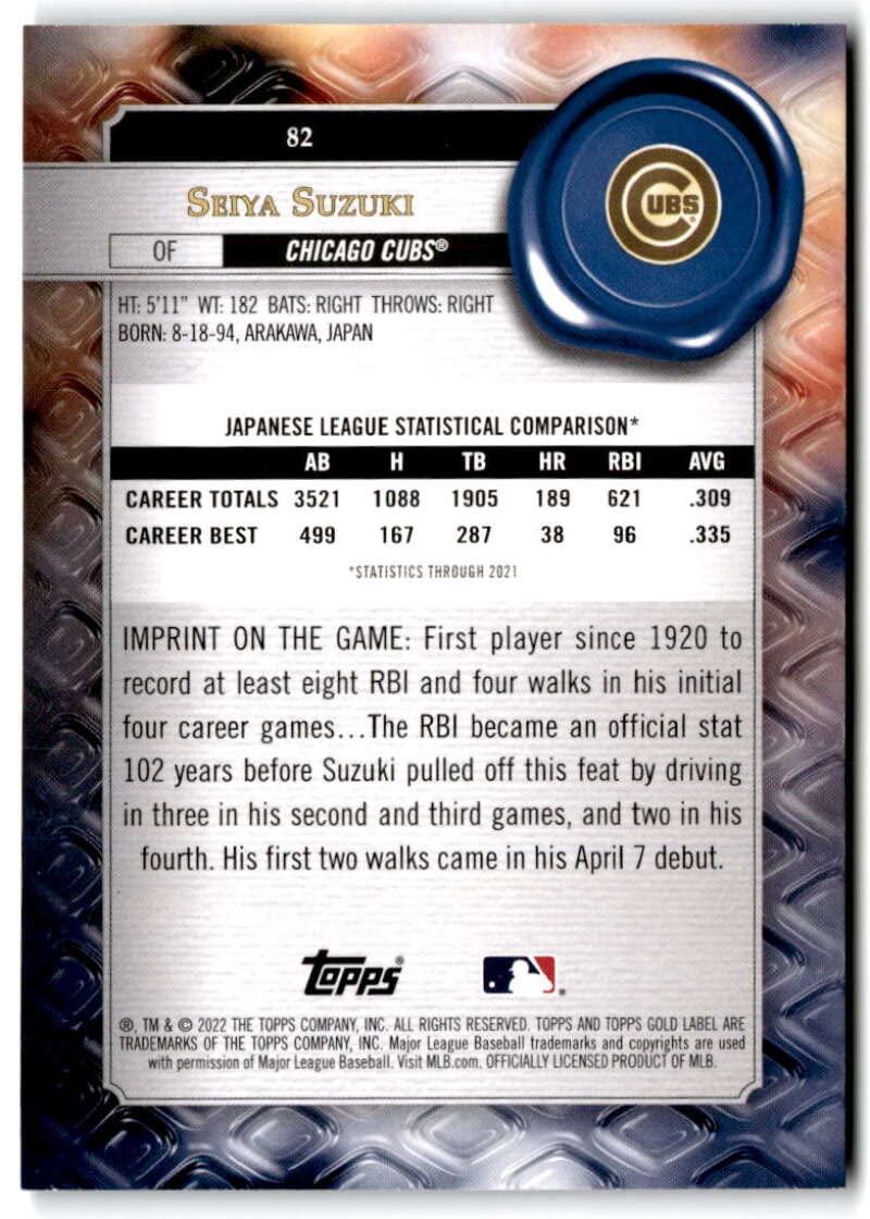 2022 Topps Now Field Of Dreams Game Card #691 - Seiya Suzuki Cubs Vs Reds Baseball Card
