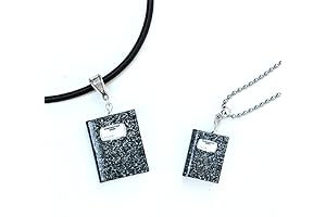 College Cords Composition Notebook Journal Clay Mini Book Pendant Necklace with Chain...