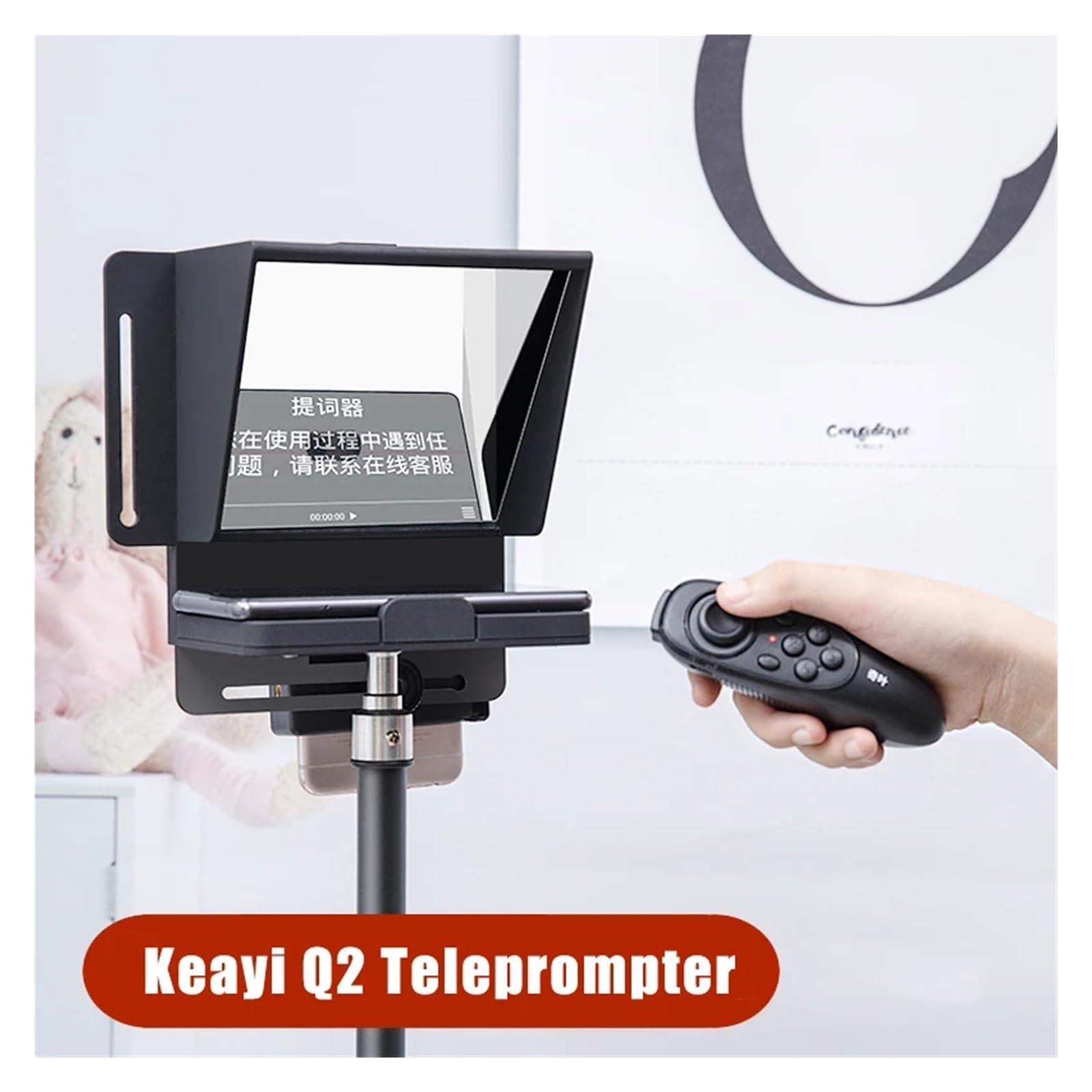 Teleprompter, Tablet-Telefone Prompting Interview Prompter Reader for Mobile DSLR-Kamera-Live-Aufzeichnung, Online-Lehre Live-Streaming(for Phone Shooting)