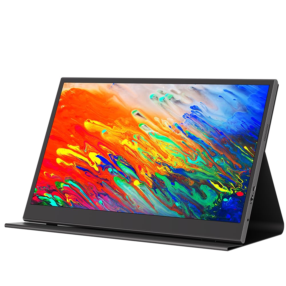 Origin 15,6-calowy przenośny wyświetlacz IPS Full HD 60 Hz z USB-C Mini HDMI i głośnikami ze składaną obudową i podstawką