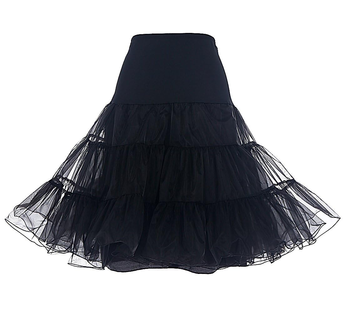 DRESSTELLS 50s Petticoat Skirts Women Vintage Tulle Underskirt Retro Tutu Crinoline