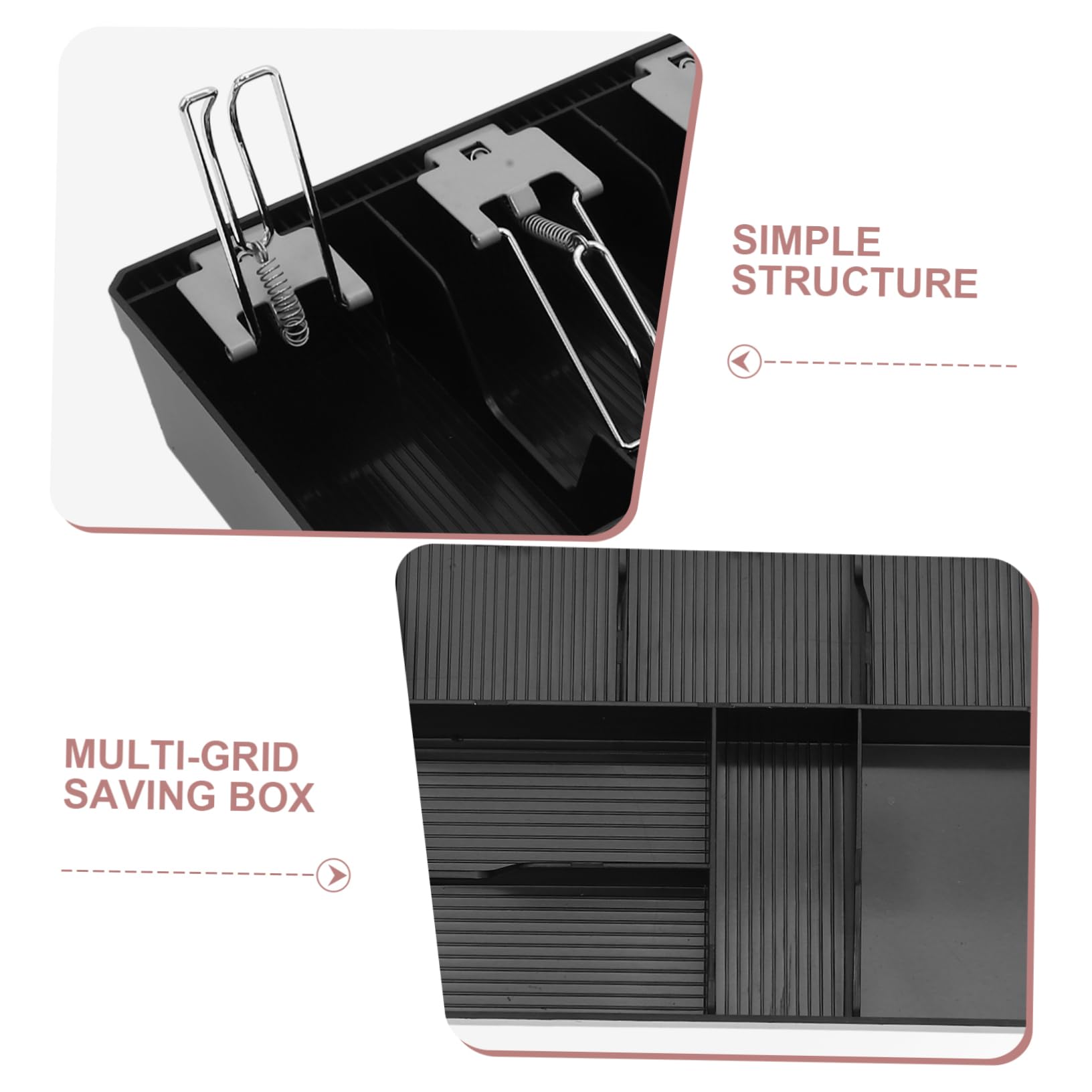 Portacontanti Multi-scomparti Per Registratore Organizer Per Contanti e Monete Portamonete Con Clip Per Negozi e Uffici