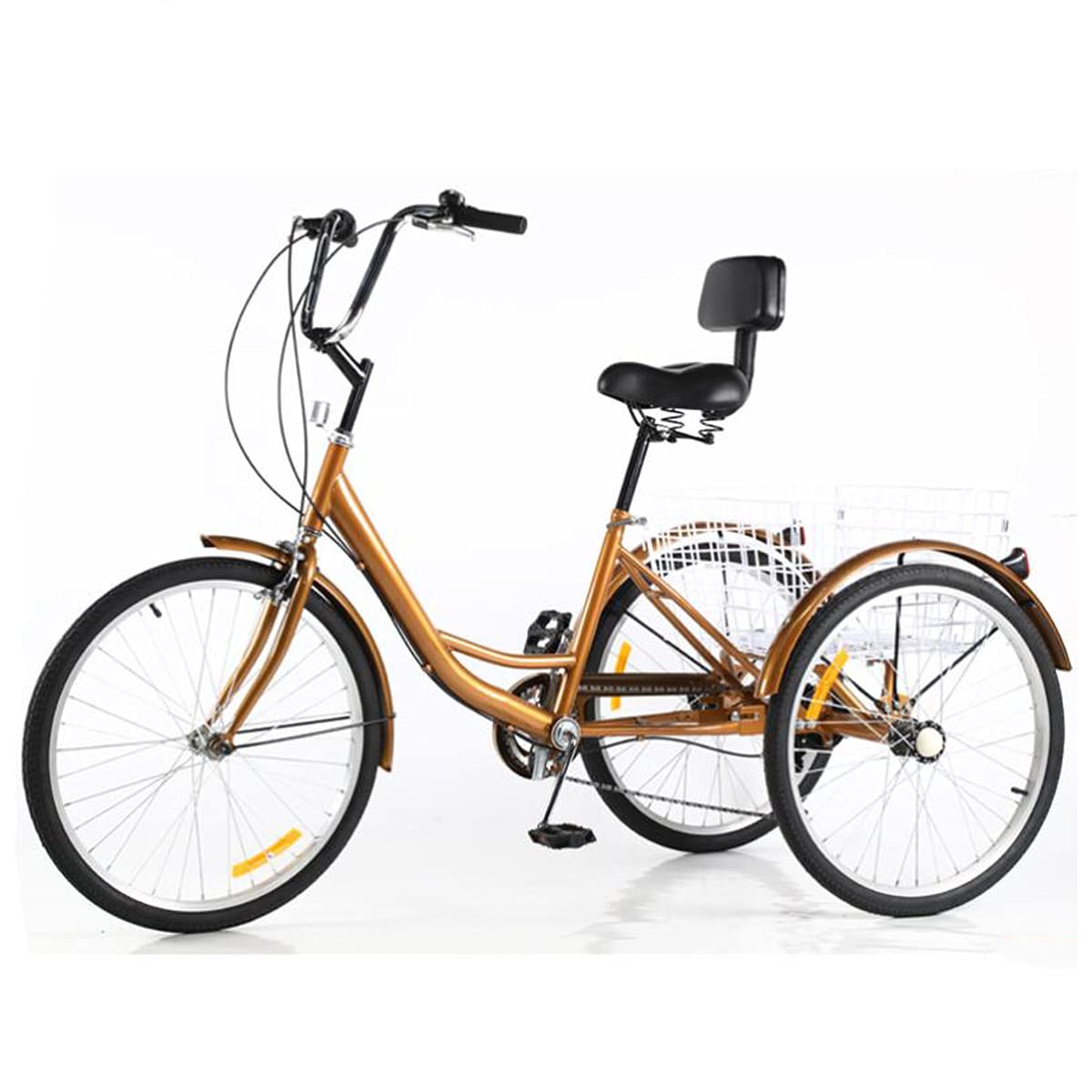 Buy 24 In Adult Tricycle Three Wheel Trike Bike With Rear Basket 7