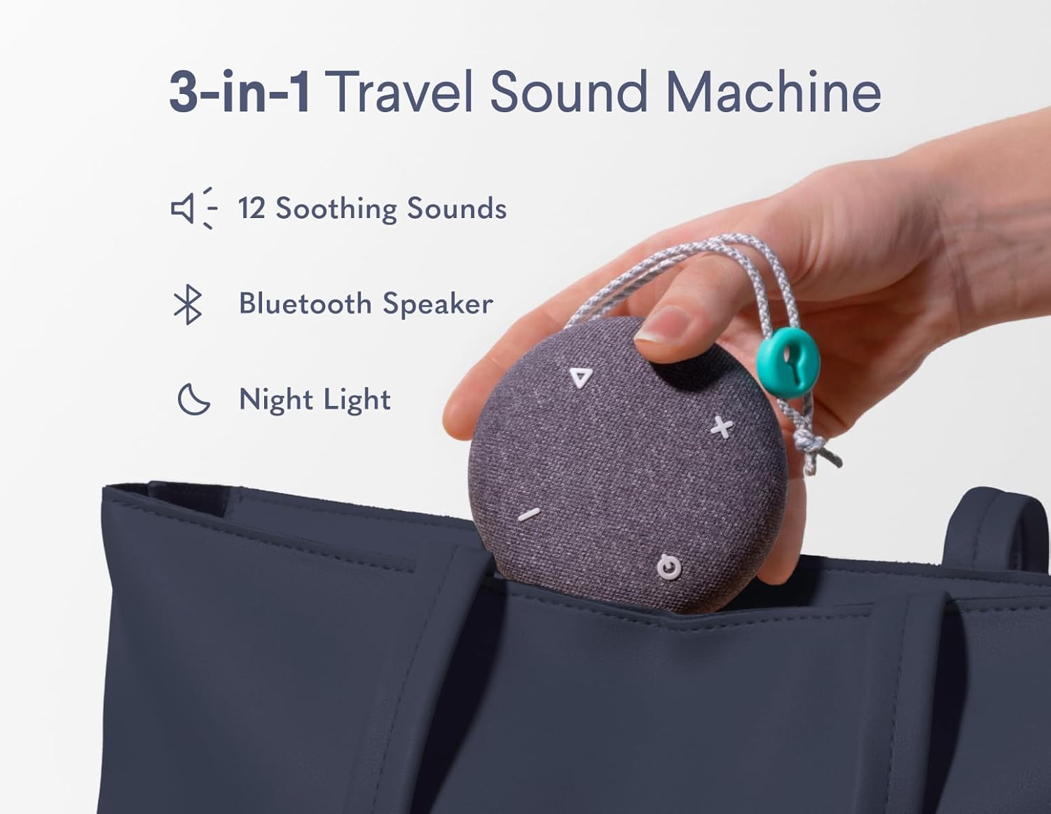 SNOOZ Go 2 Portable White Noise Sound Machine - Night Light, 12 Sounds, Rechargeable Bluetooth Speaker - Travel Sound Machine for Sleep, Adults, Kids, Baby, Registry, Sleeping, Nursery, Heavy Sleepers
