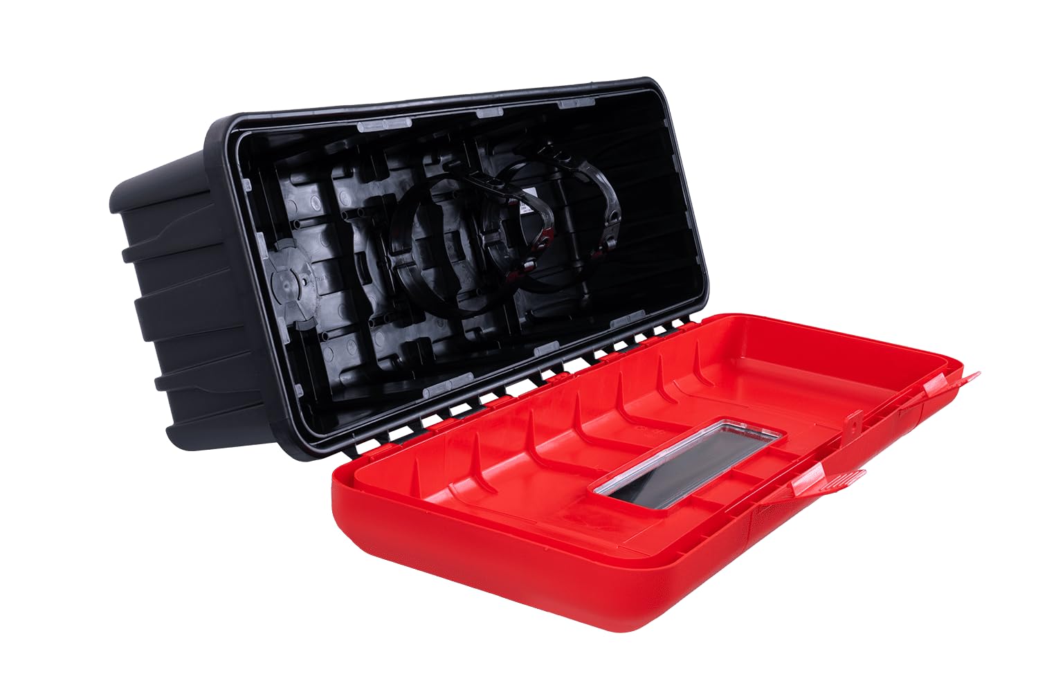 Caja extintor 9/12 kg DAKEN 82190 REGON 865x335x240 mm Rojo baúl de protección para extintores en Camiones remolques y vehículos industriales Soporte de Seguridad Vial LKW