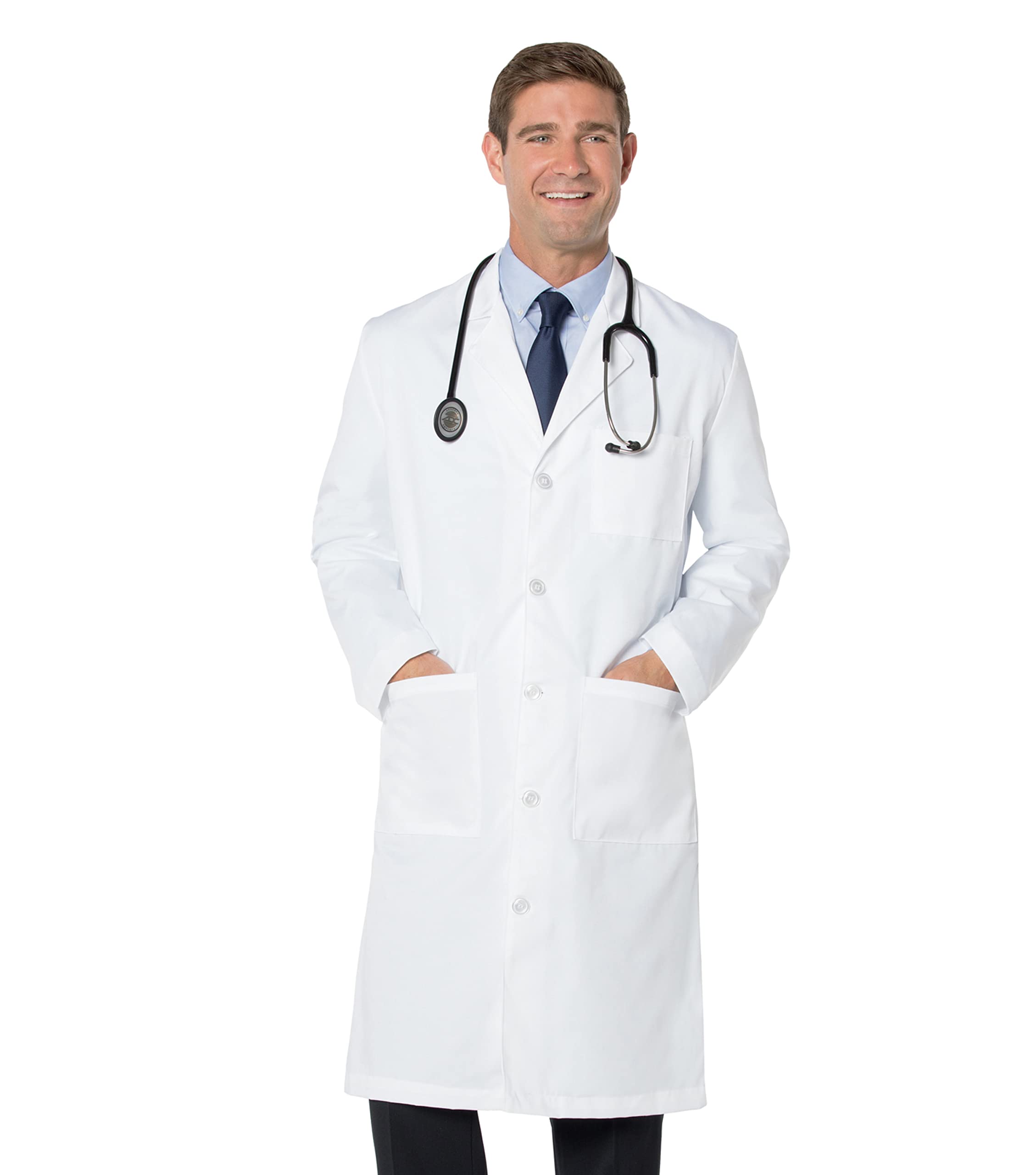 Landau Relaxed Fit 3-Pocket 5-Button Full-Length Lab Coat for Men 3140