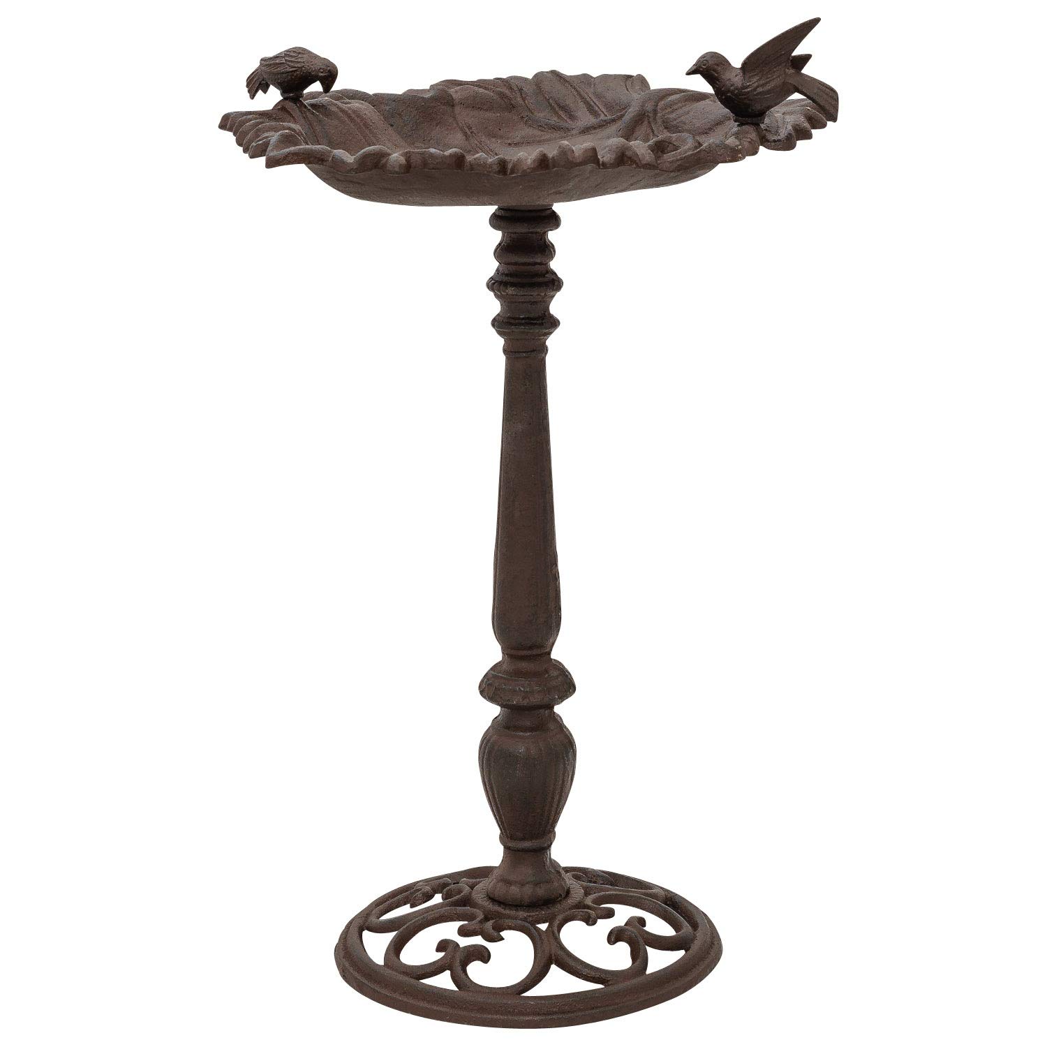 Pila para pájaros bebedero jardín hierro decoración estilo antiguo 61cm