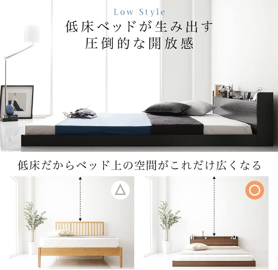 Amazon｜RASIK ベッド セミダブル フレームのみ ブラック すのこ