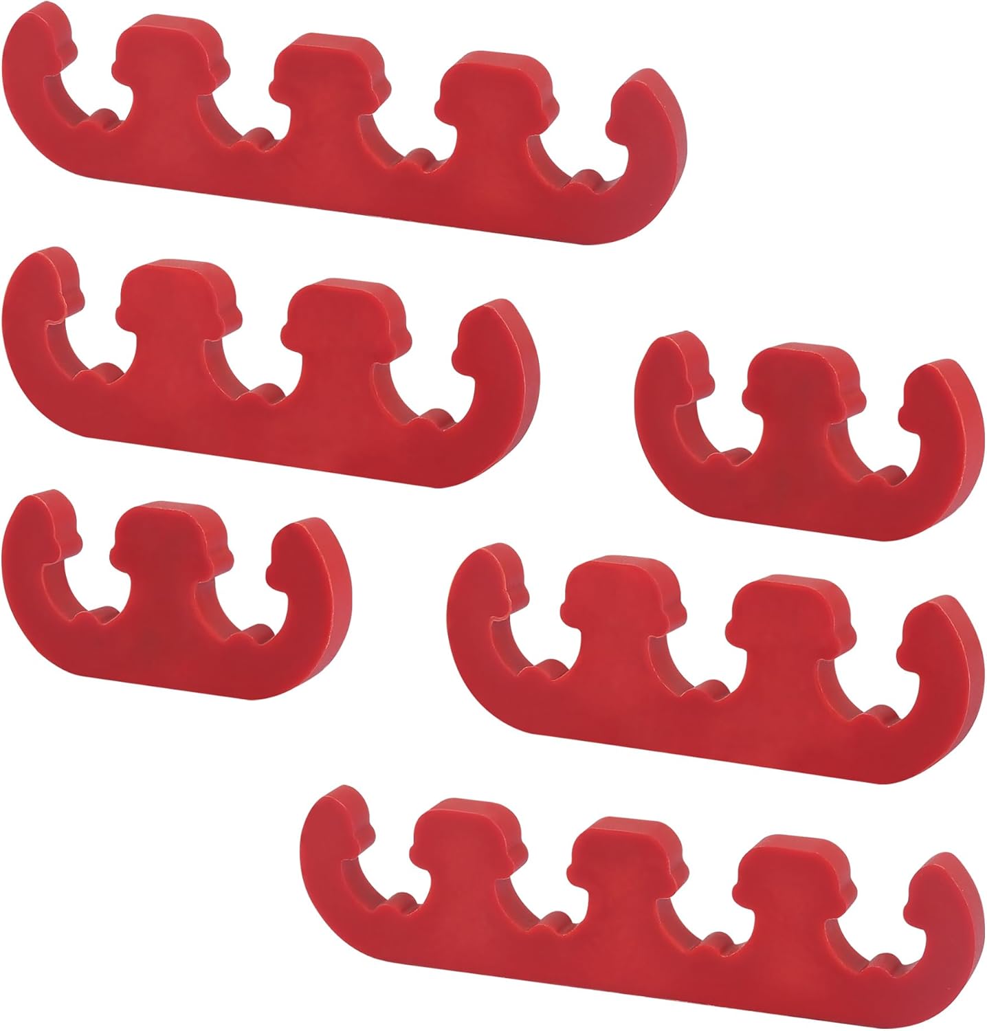 6PCS Spark Plug Wire Separator,Include 2/3/4 Holes Spark Plug Wire Holder Suitable for 7mm 8mm 8.5mm 8.8mm Spark Plug Wires,Car Accessories Spark Plug Wire Loom for Car Engine (Red)