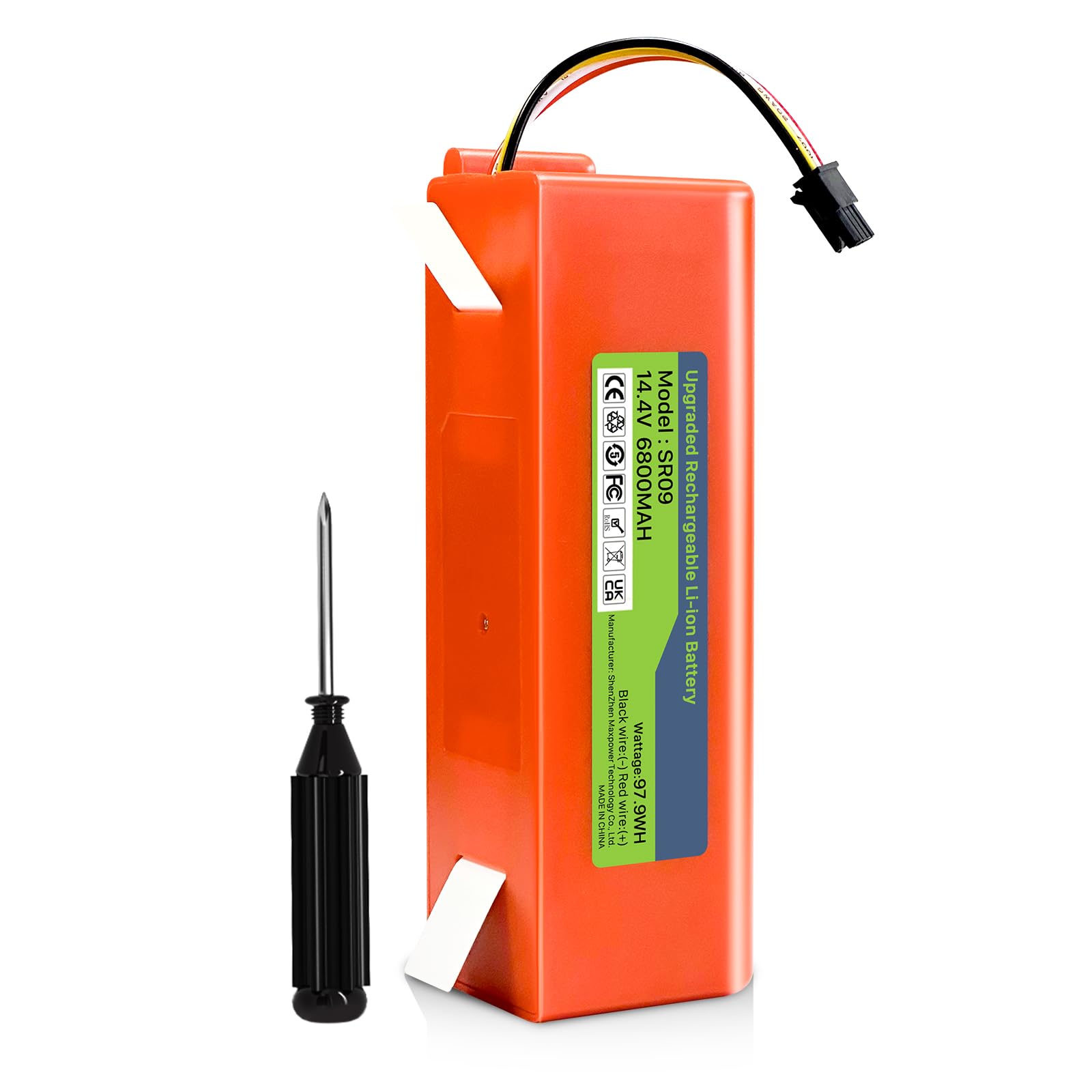 Batterie pour Xiaomi Roborock S5, S5 Max, S50, S6, S6 MaxV, S7, Q7 Max V Ultra Pure, Q5 Q5 Max Q5 Pro, Brr-2p4s-5200s, 1ère et 2ème génération Mijia Robot Hoover