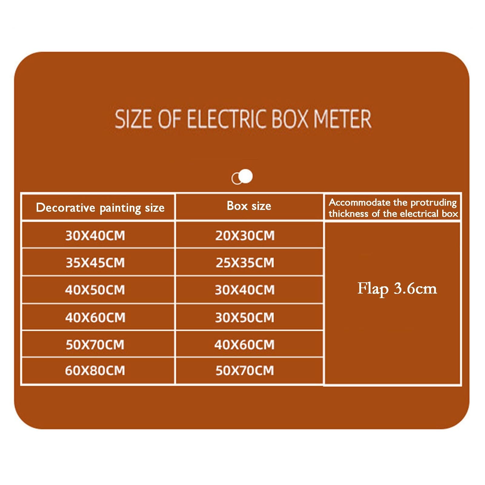Decorativa Caja Eléctrica Contadores Cubre Contadores De Luz Flip Tapa Cuadro Electrico Decorativo Cómoda para El Uso Diario(D,60x80cm)