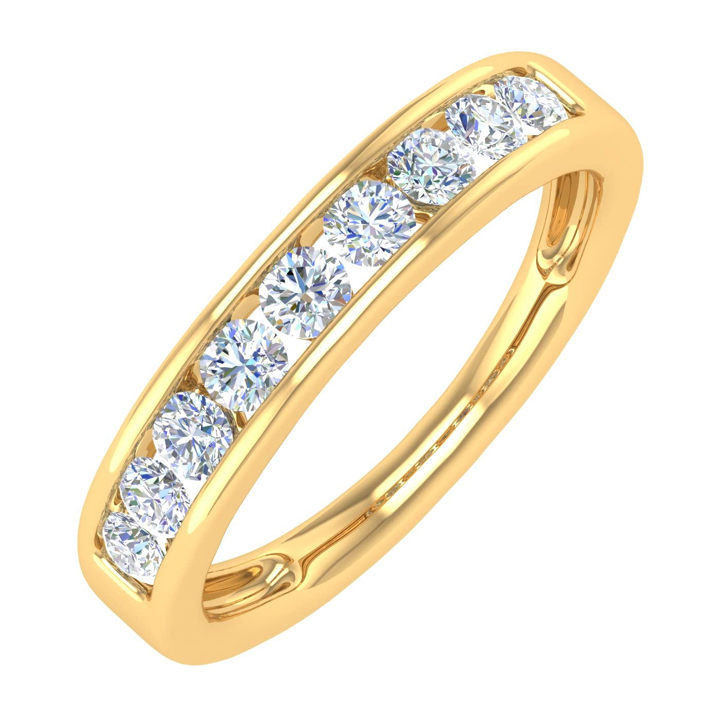 1/2 Carat Channel Set Diamond Wedding Band in 14K Gold (FINEROCK)