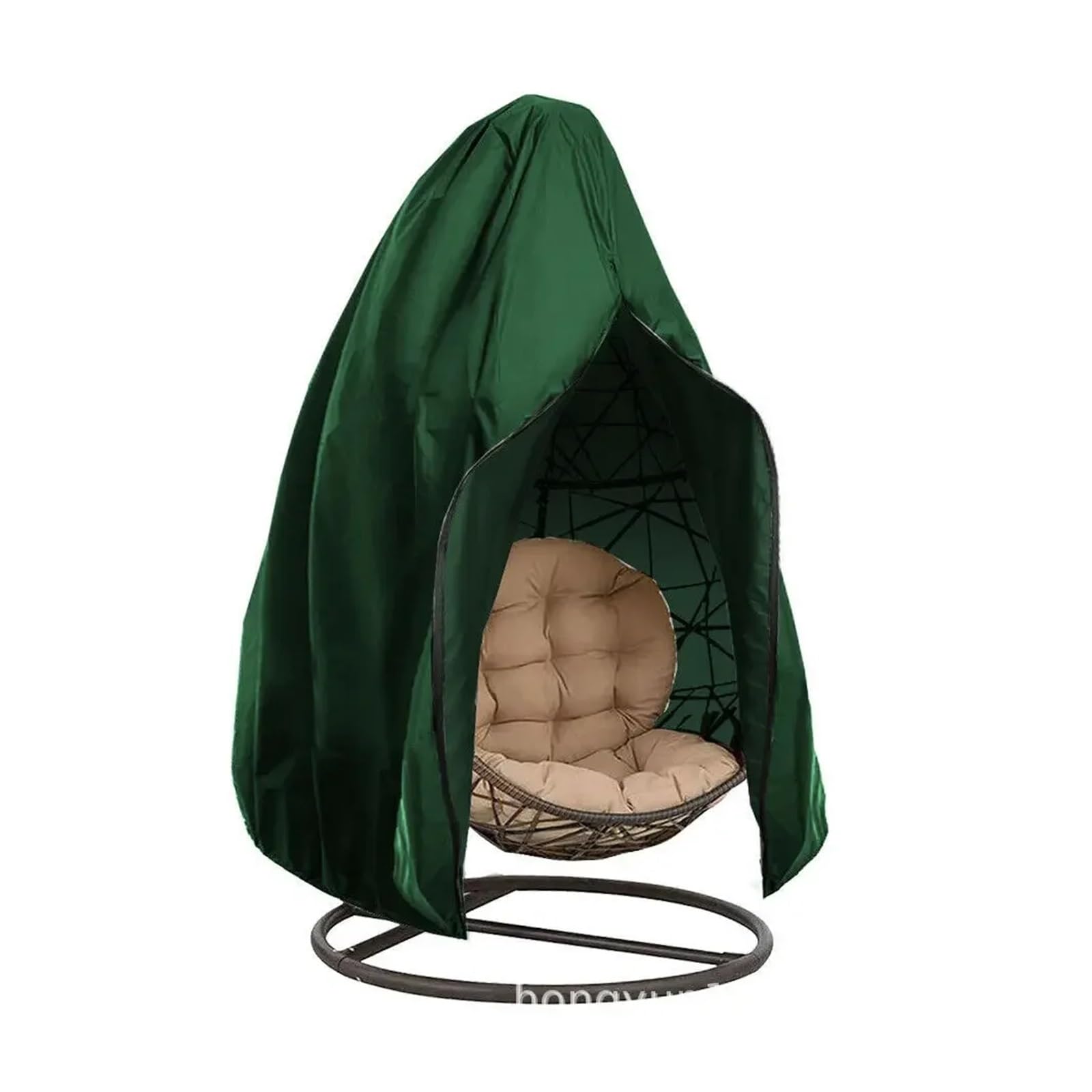 WEQYFDC Waterproof Cover For Garden Hanging Chair Hanging Chair Cover With Sun Protector Outdoor Garden Swing Egg Chair Waterproof Rattan Seat Furniture Cover(Green-B,230x200cm)