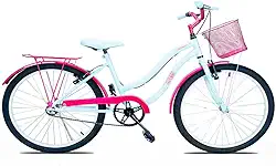 Bicicleta Infantil Forss Hello, Aro 24, Com Cestinha e Bagageiro, Para 9 a 12 Anos