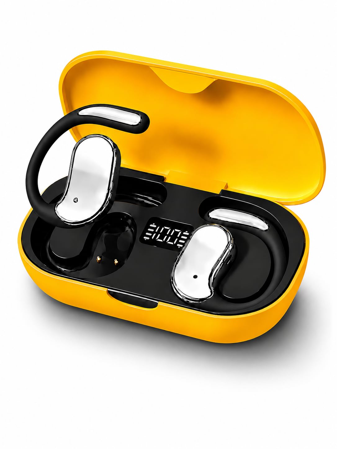 ows- g25 true wireless earbuds, gaming earbuds with open wearable stereo, 50 hours playtime, bluetooth 5.4 + enc clarity, 13mm hd bass drivers, ipx6 sweat-proof,built-in mic (yellow)
