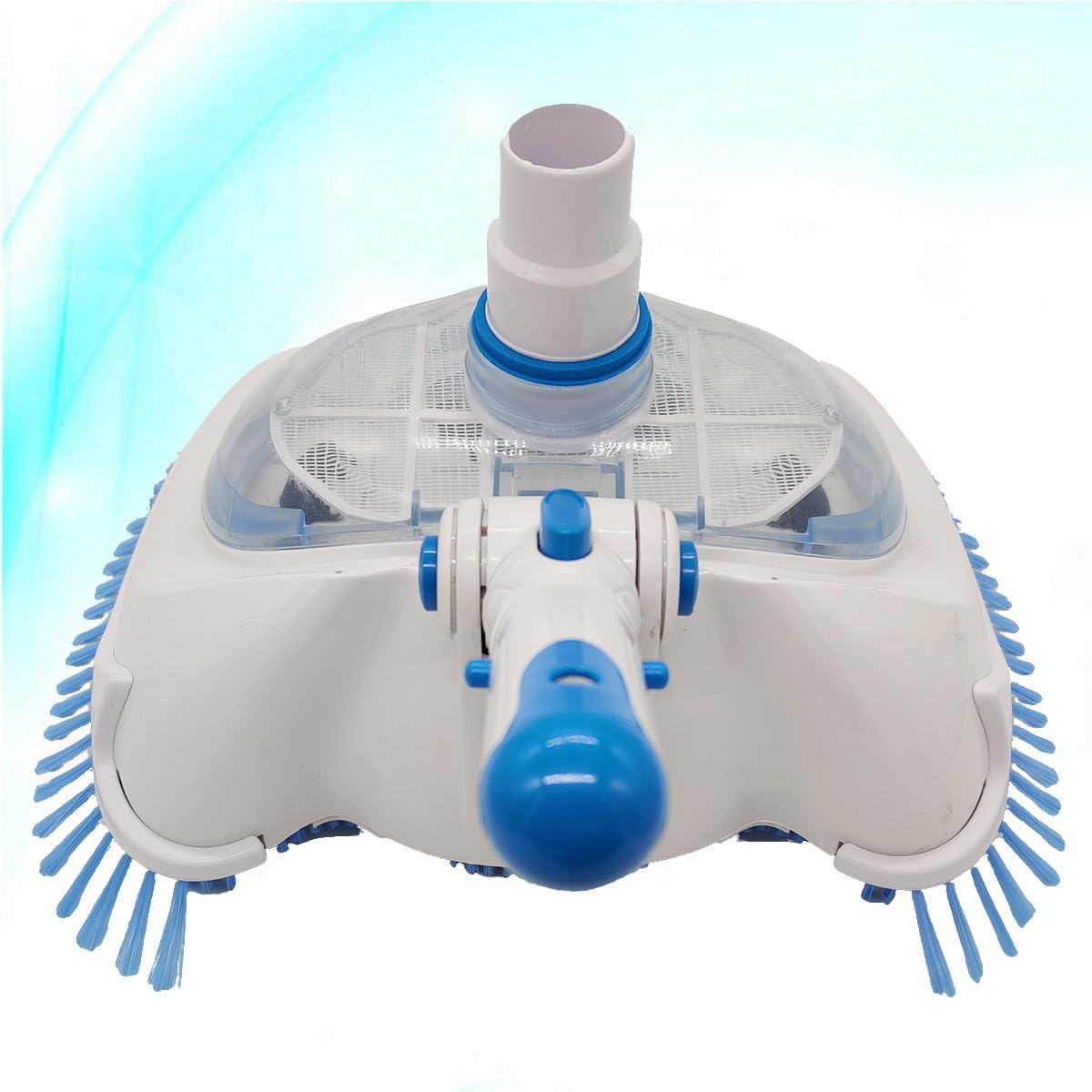 TOYANDONA Cabezal de Aspiradora para Piscina Cepillo de Cerdas Anguladas Tapa Transparente y Diseño Duradero para Limpieza de Paredes y Esquinas en Piscinas de Vinilo Enterradas y Elevadas