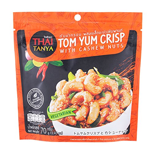 Thai Tanya, Tom Yum Crisp with Cashew Nuts, net weight 70 g (Pack of 3 pieces) / Beststore by KK8
