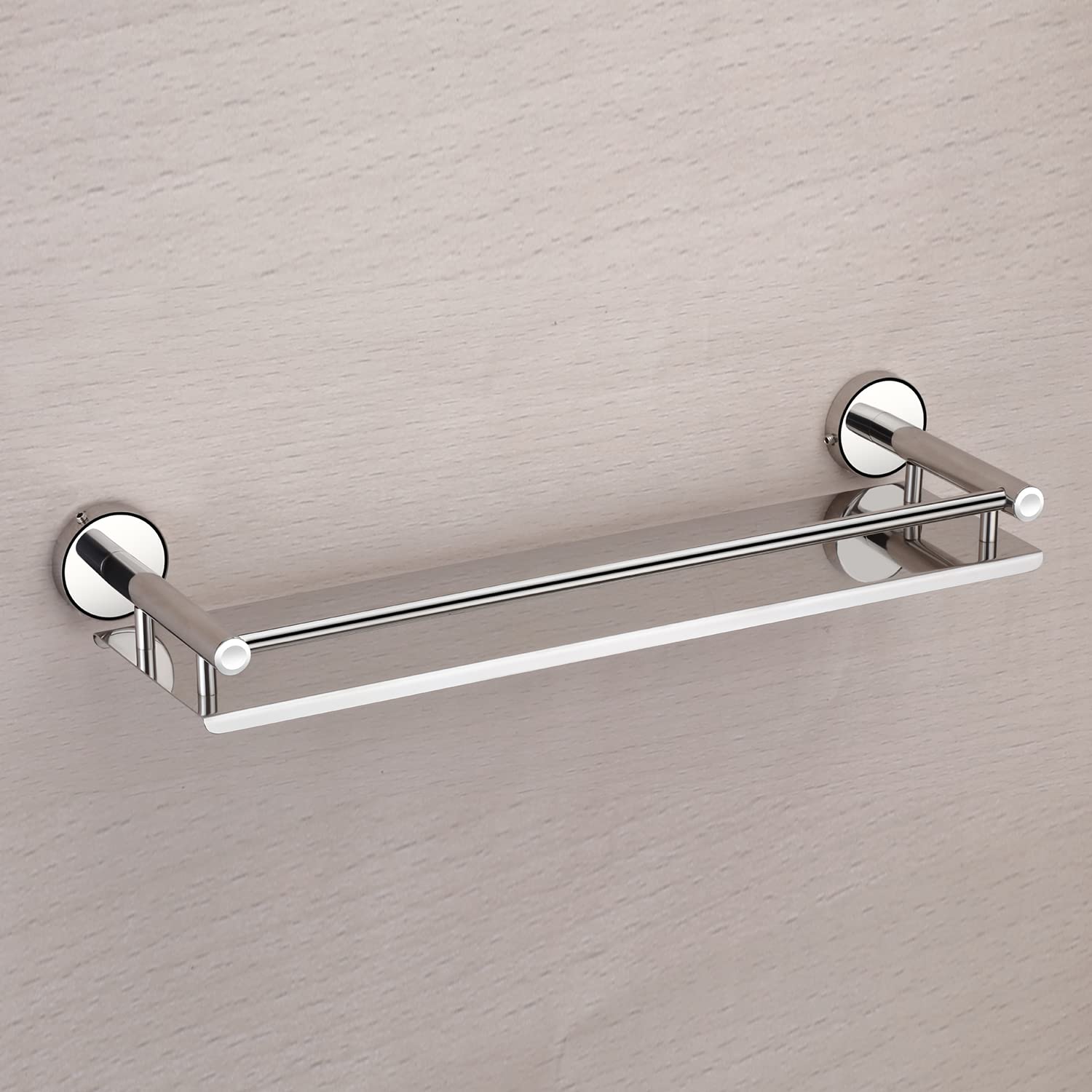 Oslen Stainless Steel Glossy Finish Multi Purpose Wall Mounted Wall Mount Bath Shelf Organizer l Kitchen Shelf l Bathroom Shelf and Rack I Bathroom Accessories - Silver (15 * 5 inch) 3