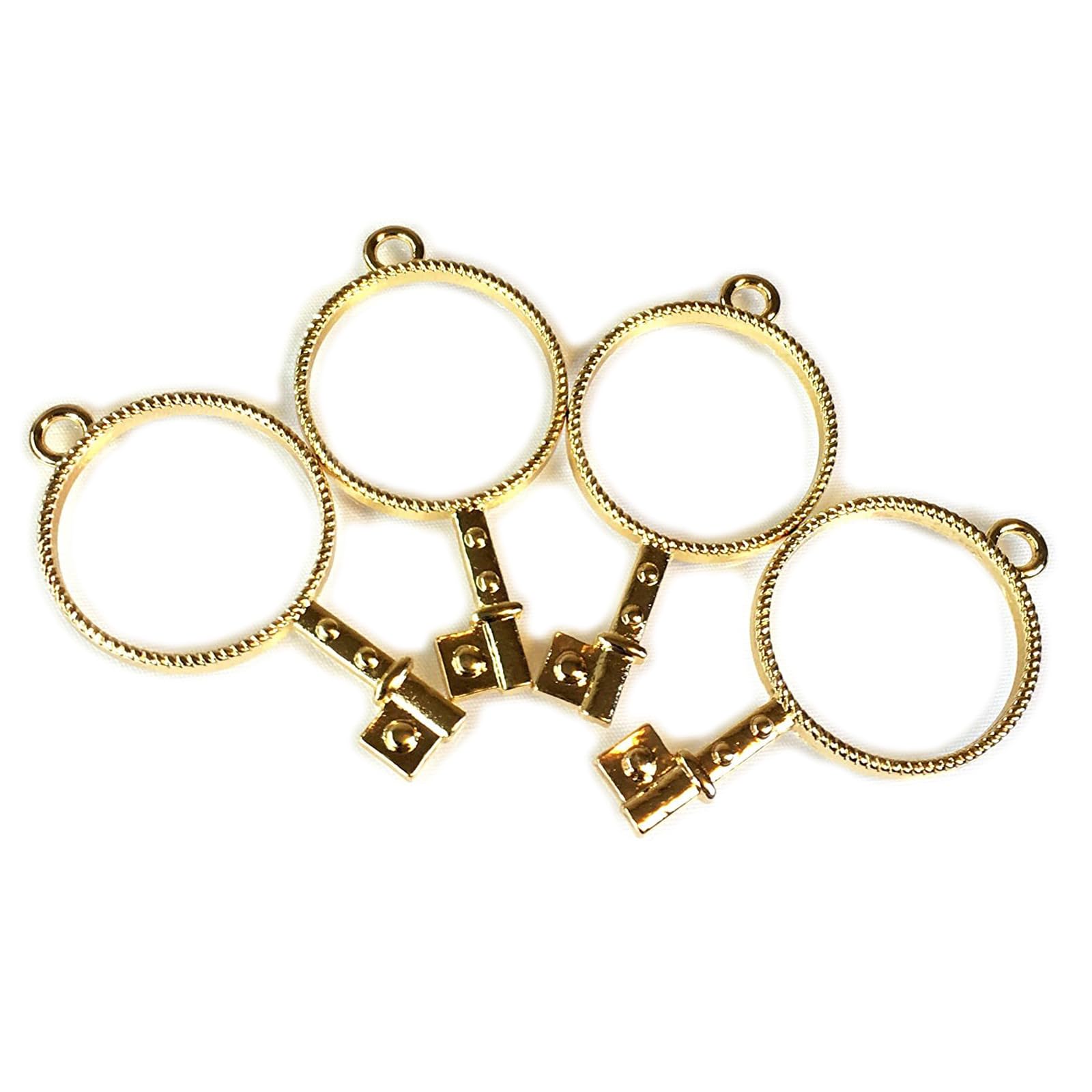 ストアーズクラブ 銀河の鍵セッティング ラウンド ゴールド(4個) カン付きレジンフレーム 空枠 レジン セッティング 手芸材料