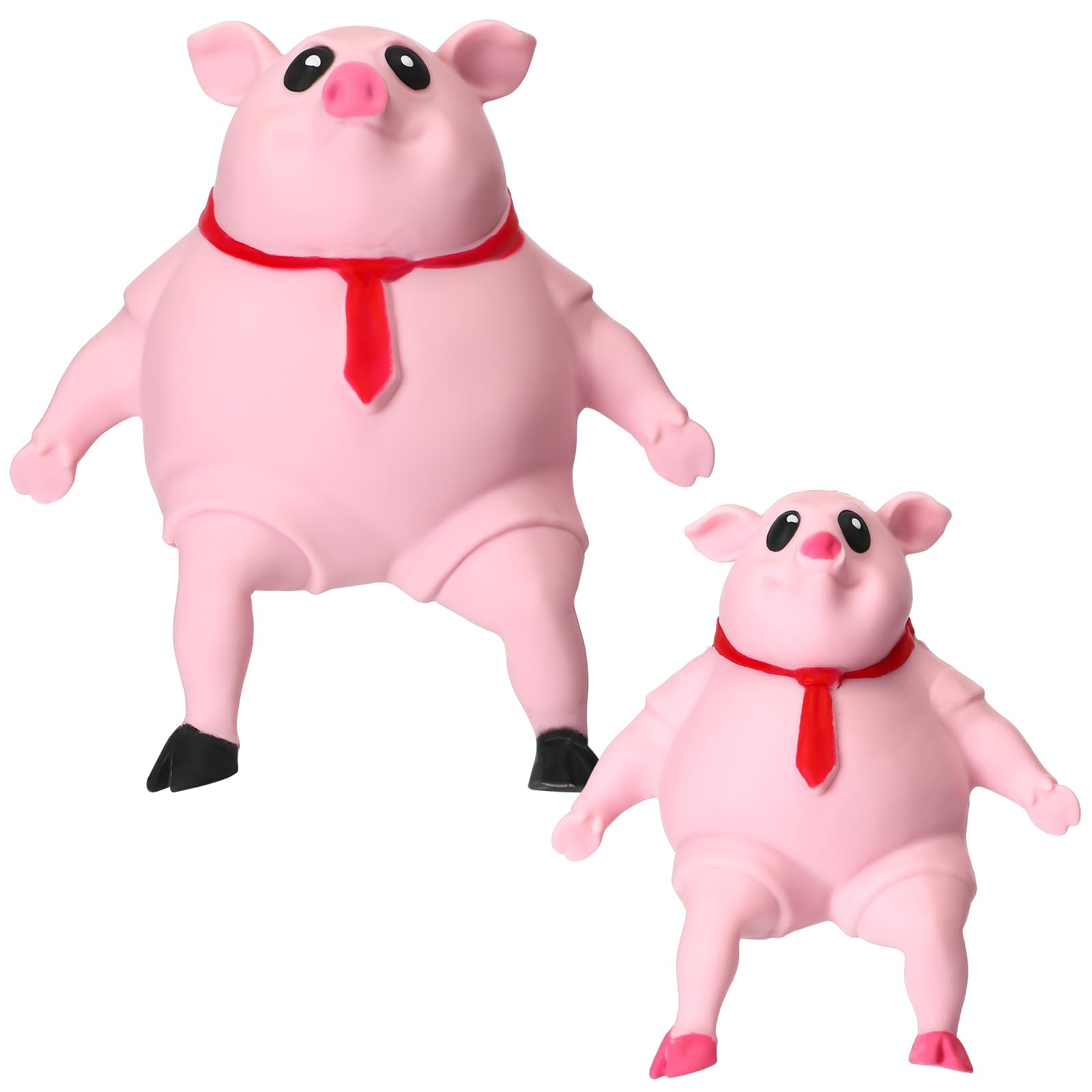 Wettarn 2 Pcs Pig Squeeze Stretch Pink Pig Toys for Kids Adults Funny Novelty Animal Stress Relief Toys Fidget Decompress Gifts for Girls Boys Autism Anxiety Women Men Christmas Birthday Office