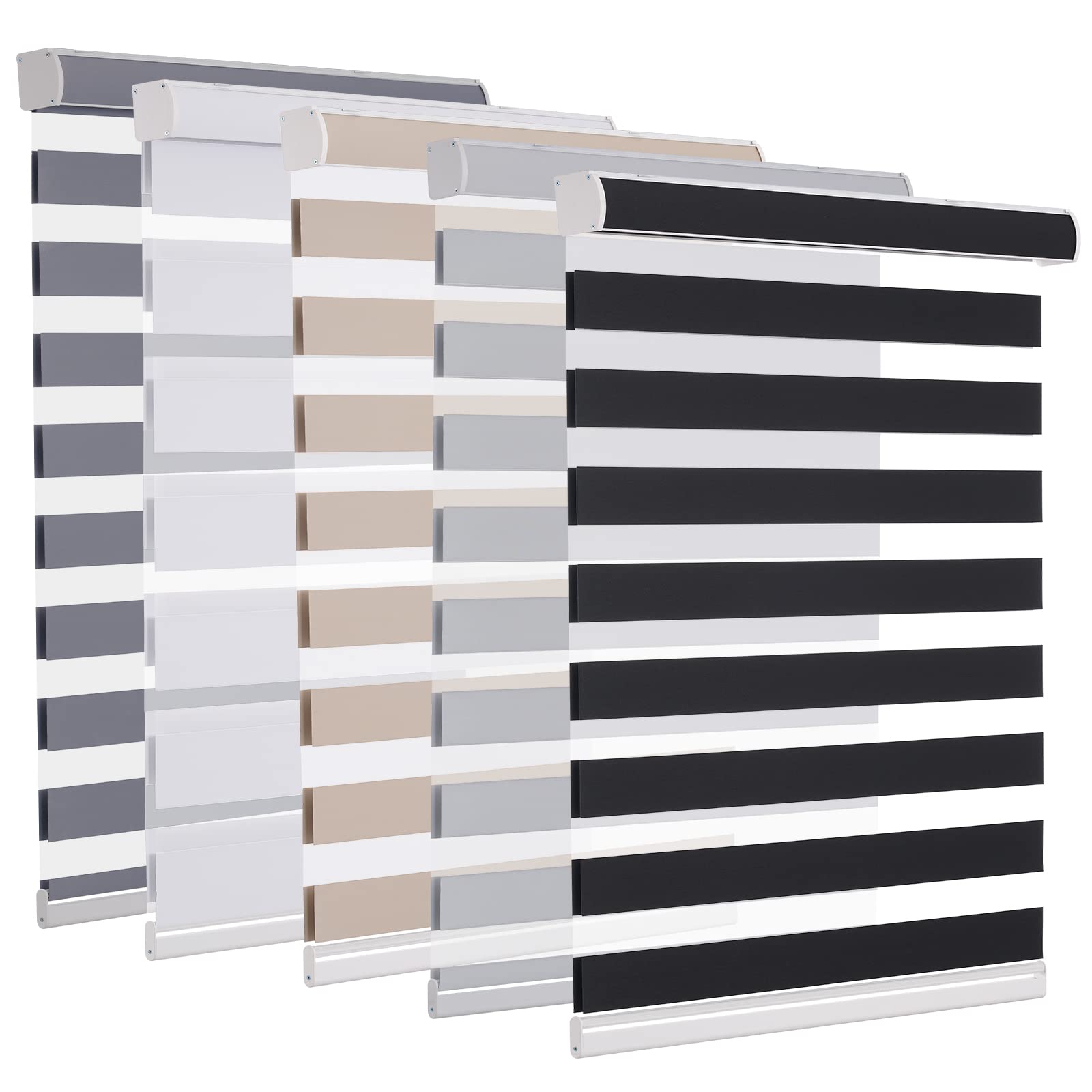 MYshade Size Custom Zebra Roller Shades,Blackout(85%) Cordless Zebra Blinds for Windows, Dual Layer Blinds, Light Control, Privacy for Living Room,
