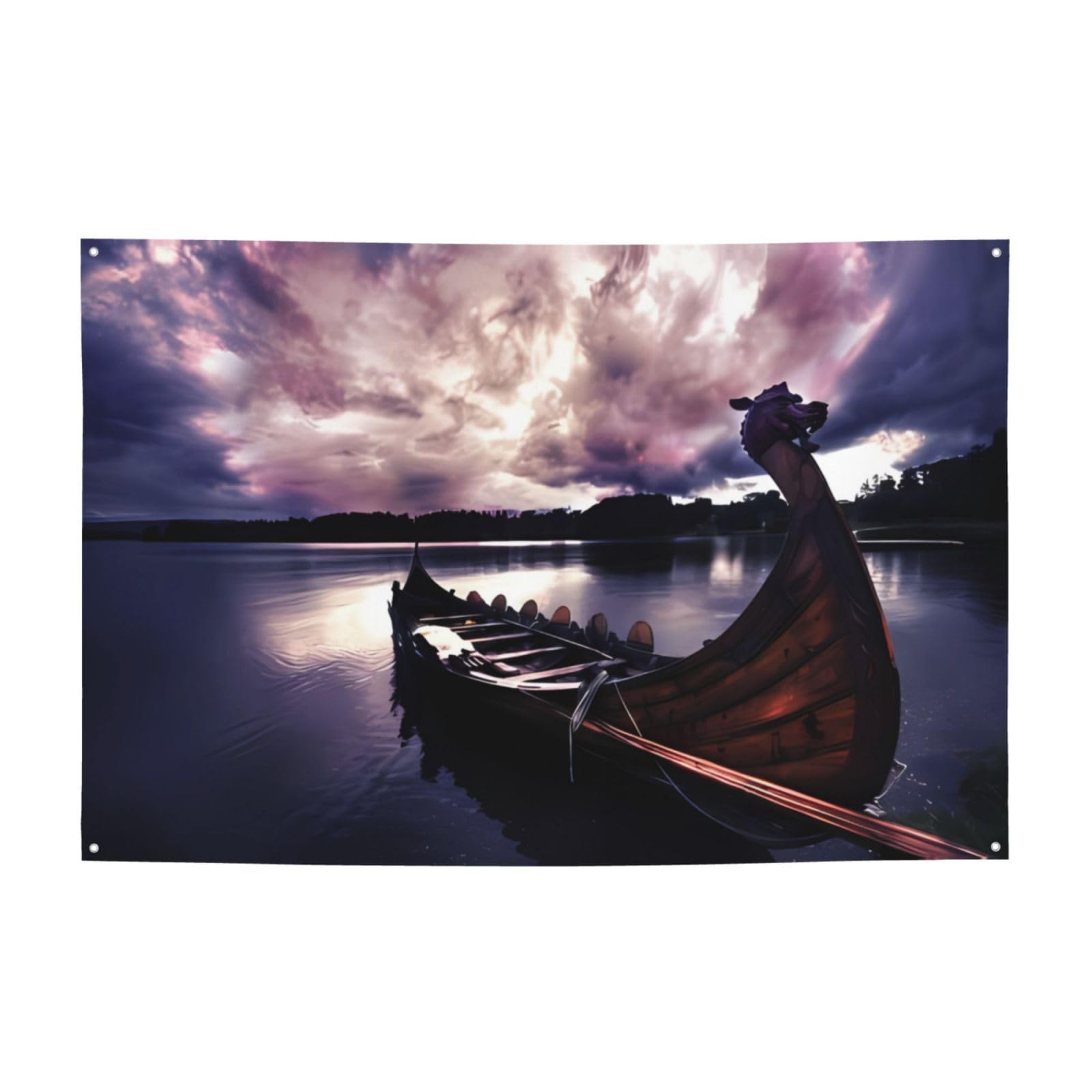 Vikings Boat Banner Party Decor Backdrop Banner Birthday Party Photography Background Decorations Indoor Outdoor Wall Decor Banner Party Supplies Favors 47 x 71 Inch
