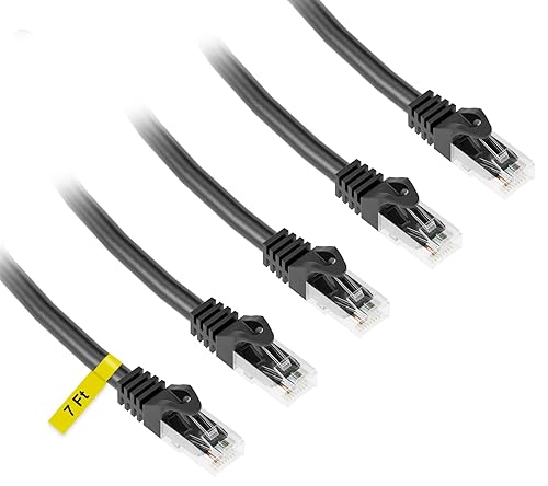iwillink Cable Ethernet Cat6 de 7 pies paquete de 5 compatible con POE de alta velocidad Cat6 Cat 5e Cat 5 - RJ45 trenzado UTP POE cable de cobre