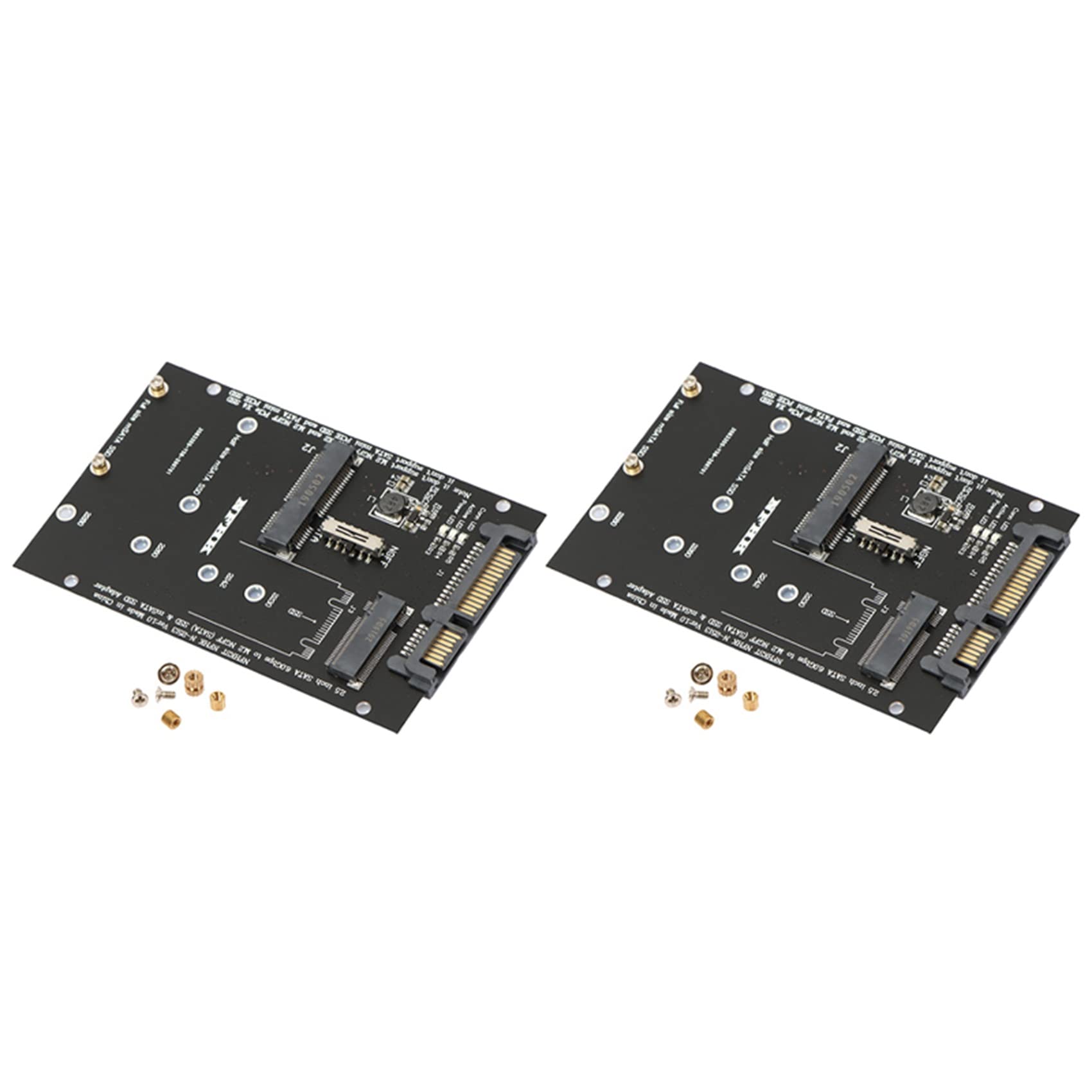 Cwmiibili 2X M.2 NGFF MSATA SSD to 2.5Inch SATA 3.0 Adapter 2 in 1 Converter Card for PC Laptop