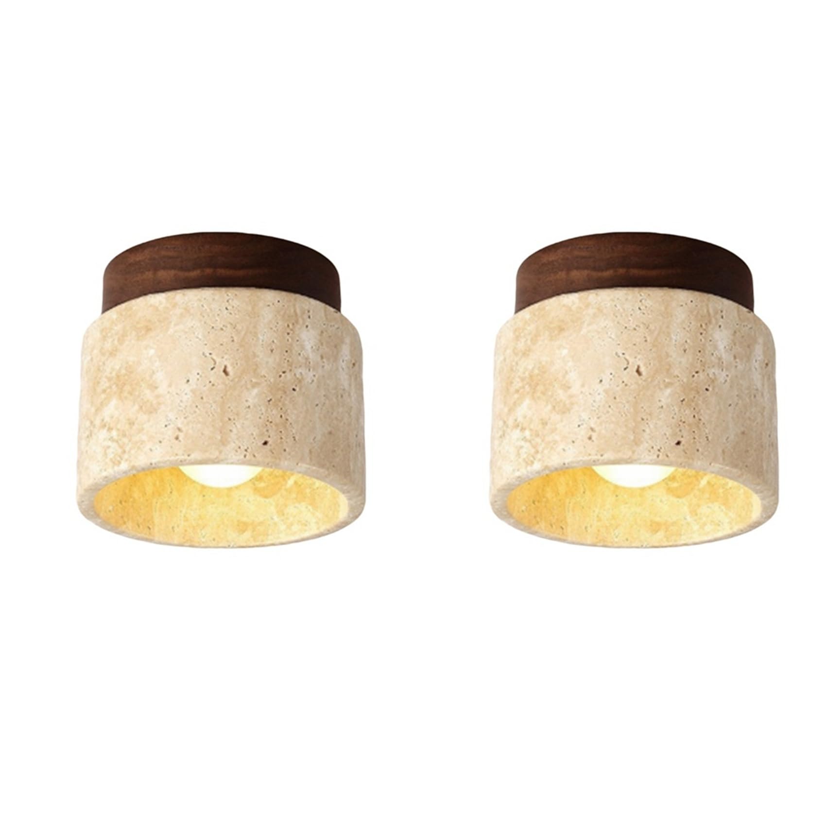 Hndhbfgrt 2X Japanese Style Wabi-Sabi Wooden Ceiling Lamp E27 Warm Light for Kitchen Hallway Living Room Study Hall Tea Room B