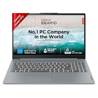 Lenovo IdeaPad Slim 3, Intel Core i5-12450H, 12th Gen, 16GB RAM, 512GB SSD, FHD IPS, 15.6"/39.6cm, Windows 11, MSOffice 21, Grey, 1.6Kg, 83ER008DIN, Intel UHD Graphics, Backlit KB,1 Yr ADP Free Laptop