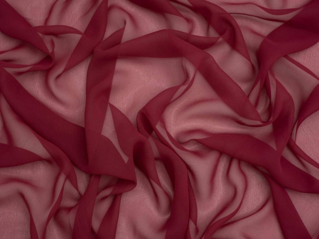 Minerva Core Range Sheer Chiffon Fabric Cassis - Lightweight & Suitable for Dressmaking - Approx Width: 150cm / 60" - Sold per metre