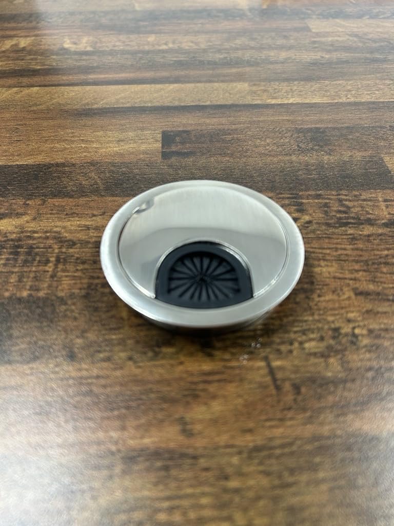 Accessorize it; Brushed Silver Metal Desk Grommet, 60mm / 2.36 inches