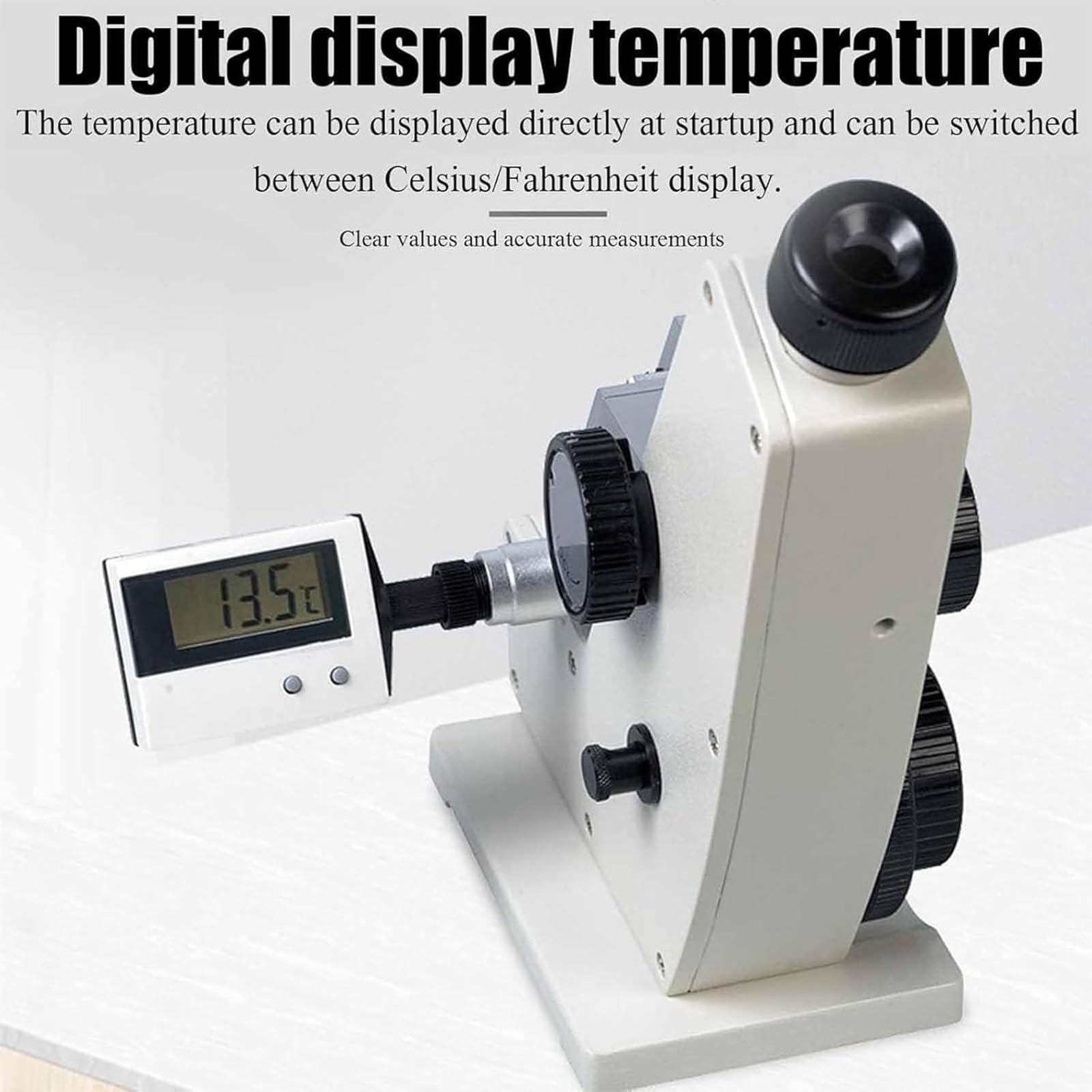 Rifrattometro digitale professionale da laboratorio, prisma ad alta definizione, valori chiari, visualizzazione della temperatura, per test Brix e salinità