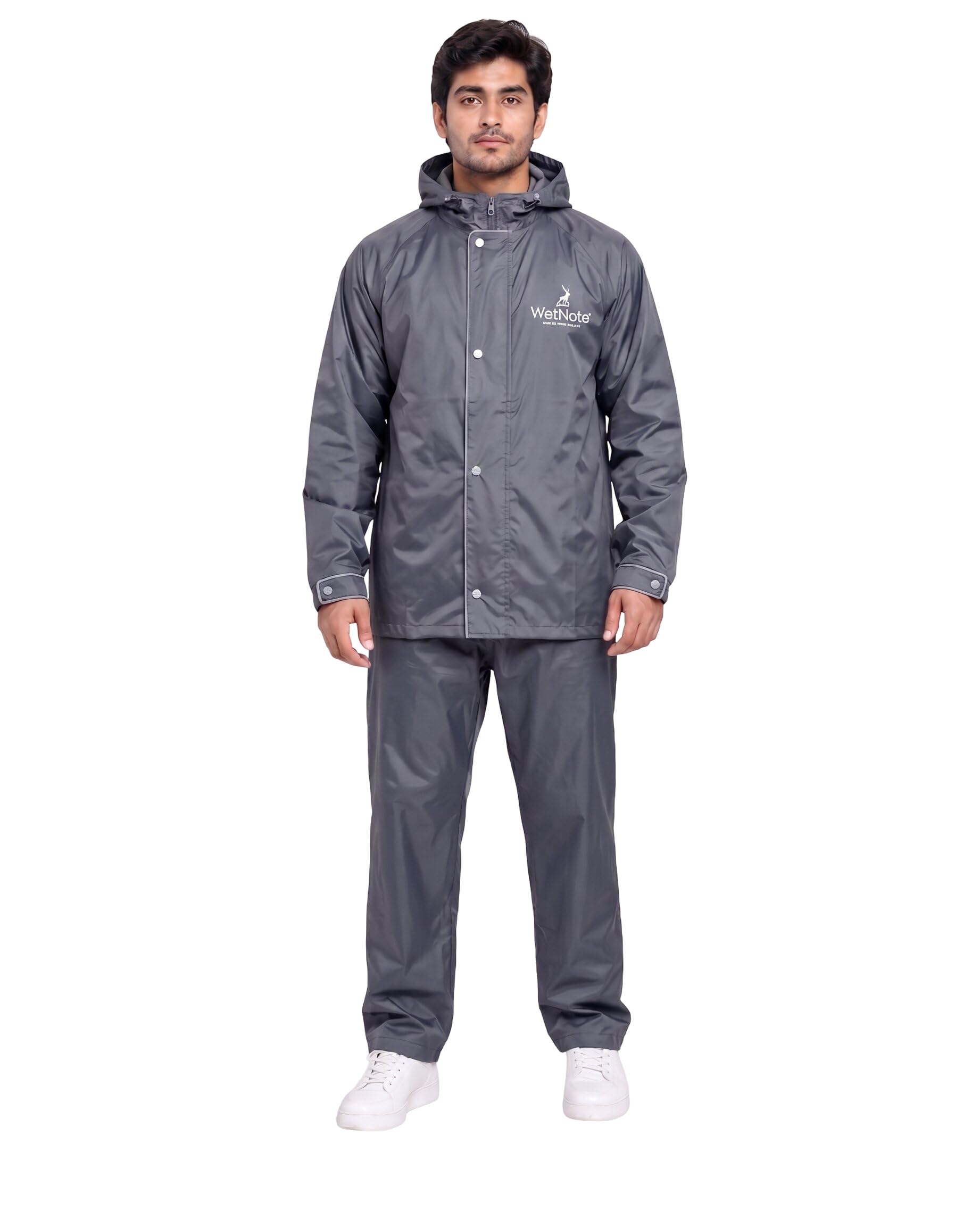 Rain Coat for Men Waterproof for Bike Rider with Zipper and Button and Adjustable Hood along with inner pockets | Rain Suit for Men & Women | Jacket & Pants with Carry Bag (2073)-image-46